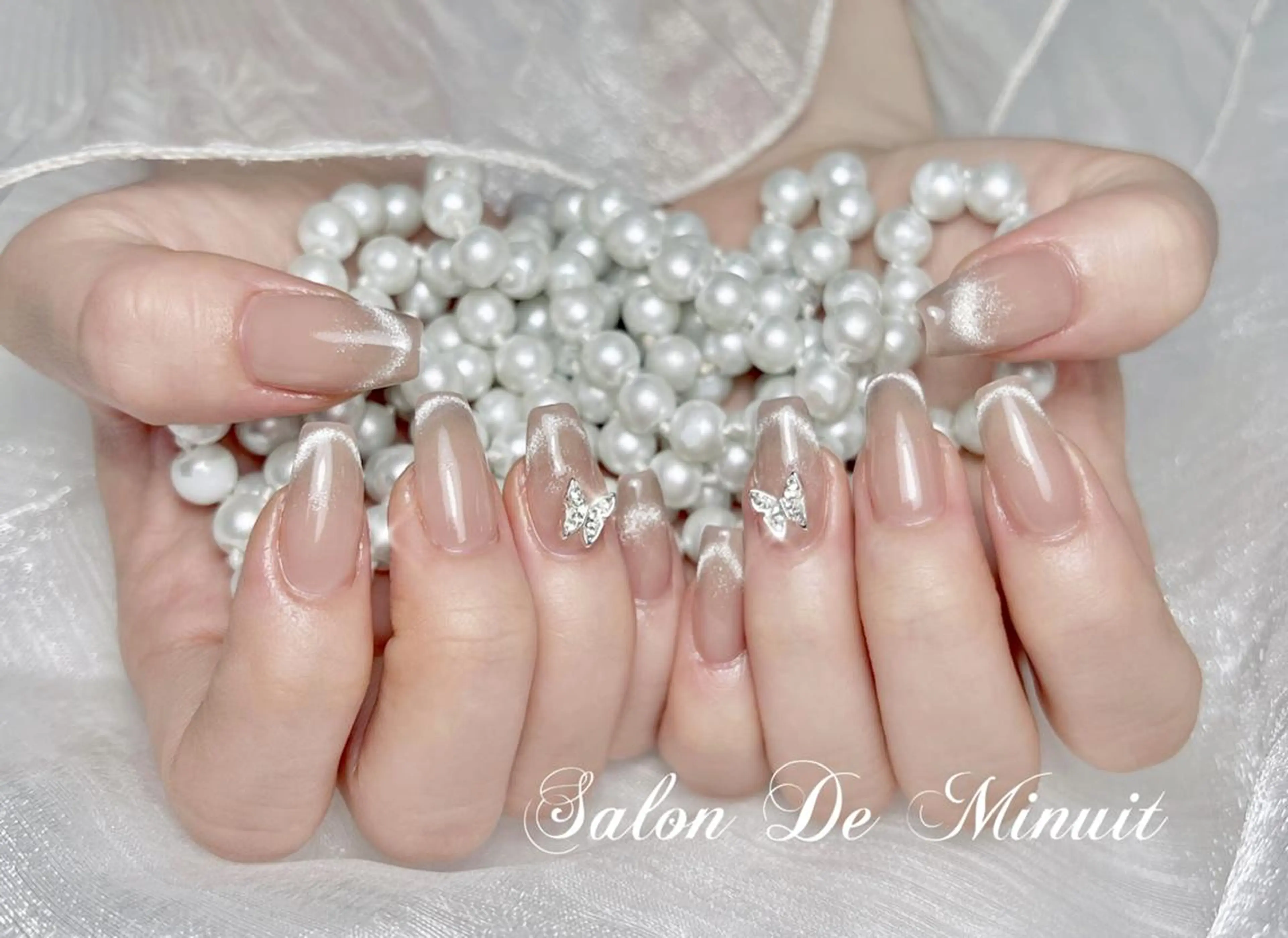 💅チップ長さだし💅マグネットフレンチ/ベイビーブーマー/ビー玉マグネット/ハートマグネット8980の写真