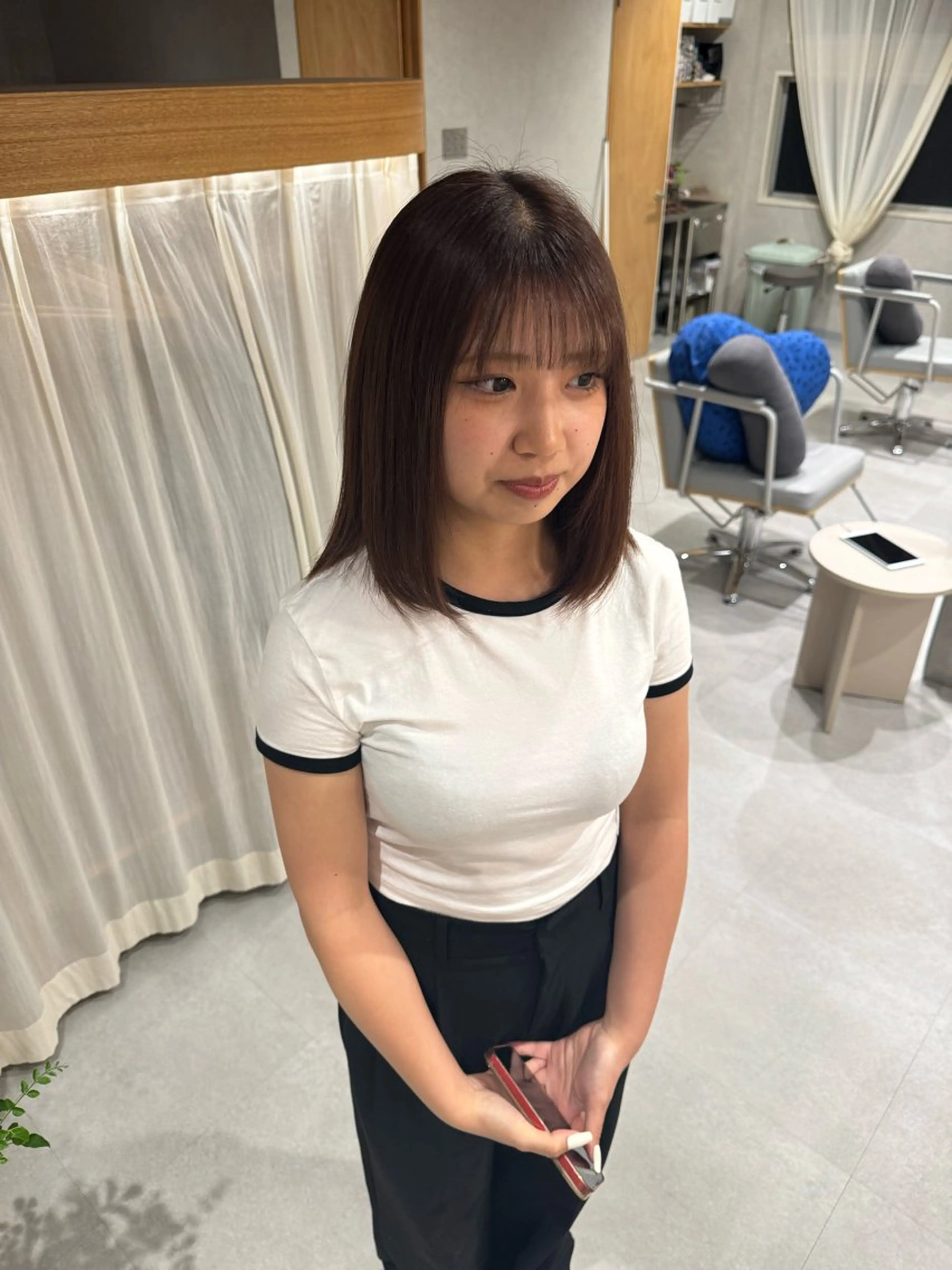 ミディアム レイヤー/ボブパーマ /垢抜け/タクミのヘアスタイル