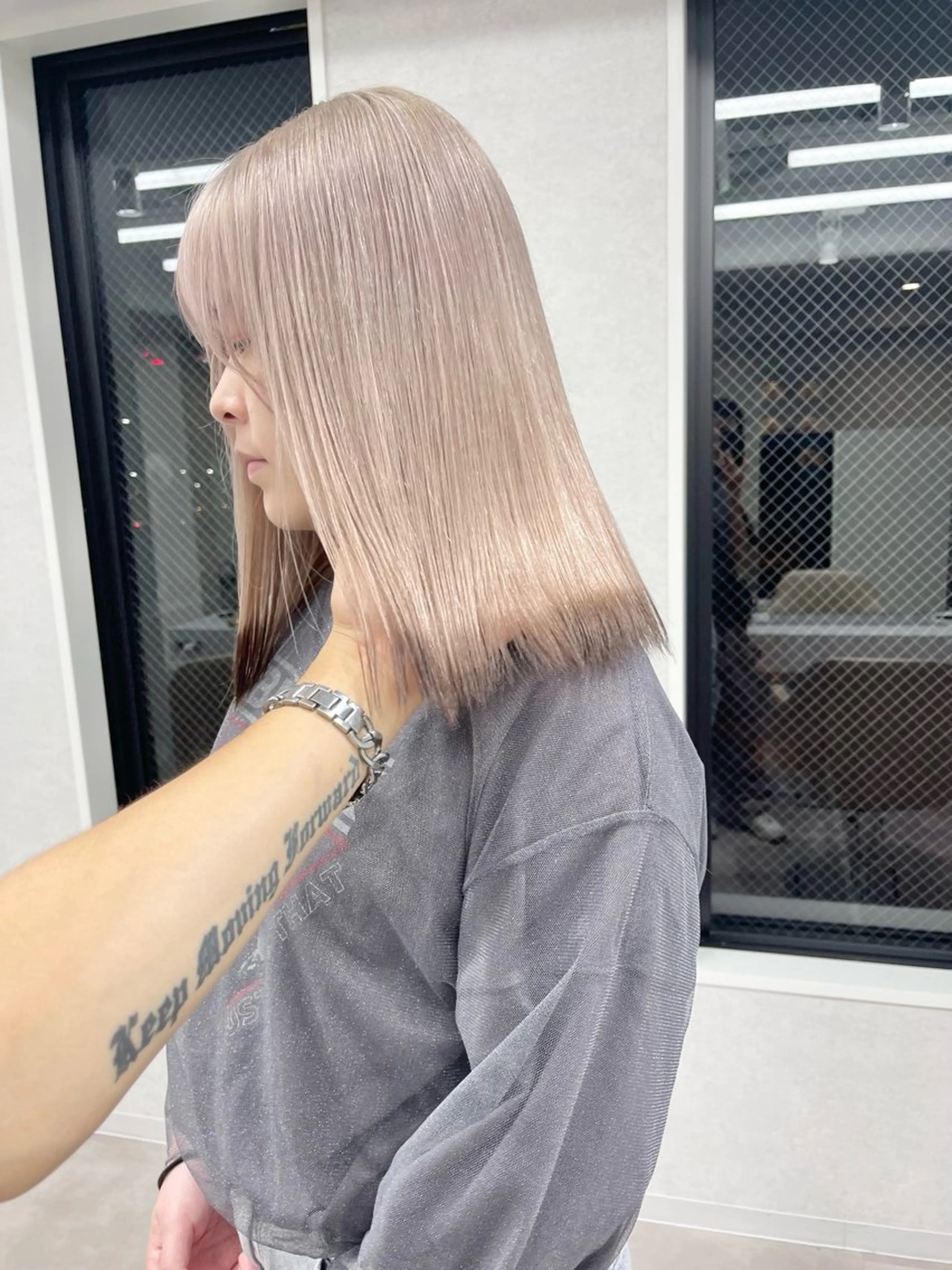 ミディアム カラー ヘアカラー トリートメント うる艶カラー/ハイト ーン🎀hina🎀のヘアスタイル