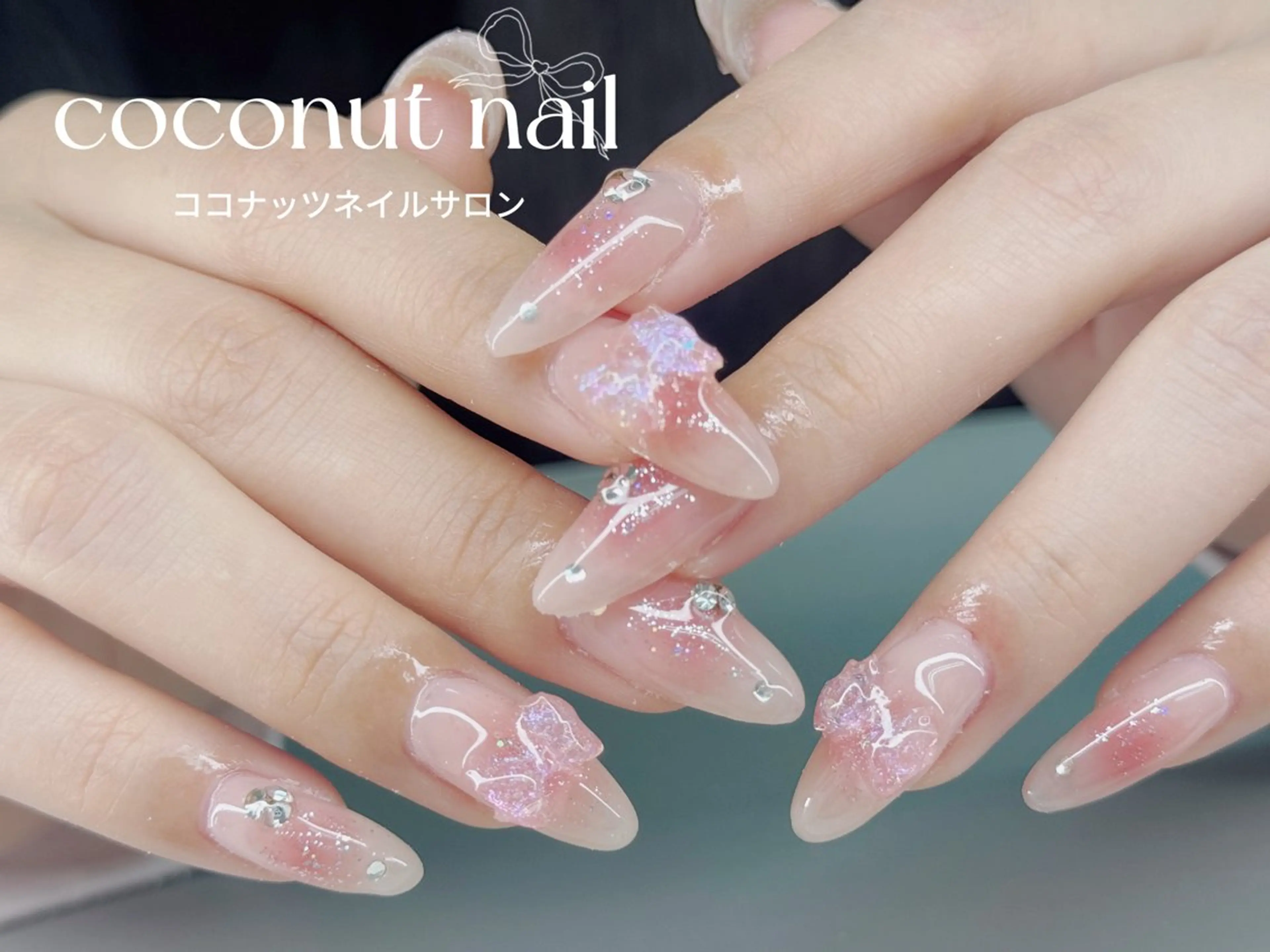 ネイル べっ甲ネイル フレンチネイル キラキラネイル マグネットネイル 大理石ネイル(マーブル) ハンドネイル 神田 ココナッツのネイルデザイン
