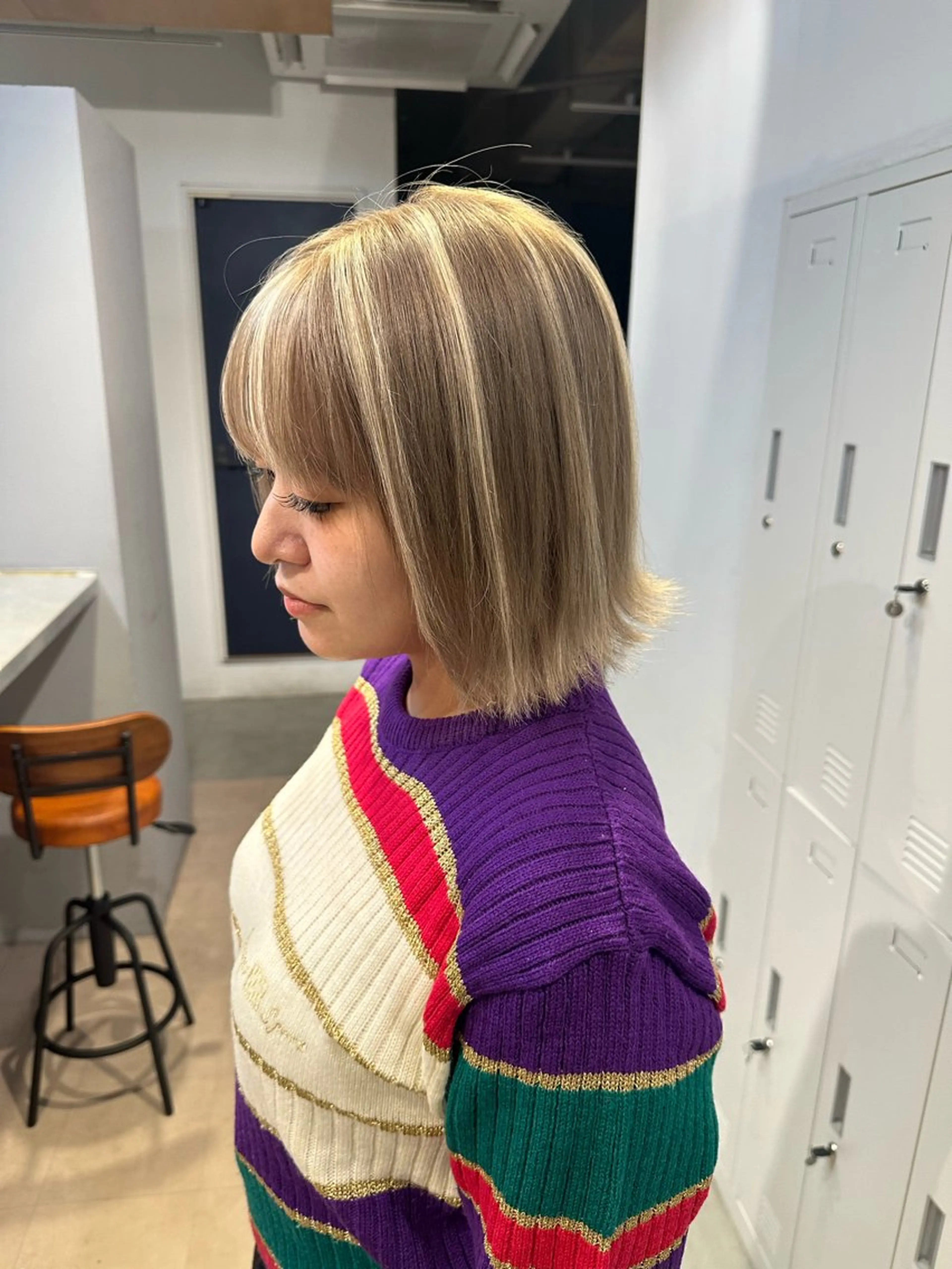 ミディアム カラー ブリーチ ヘアカラー トリートメント 💖ハイライト/ハイ トーン💖MIKIのヘアスタイル