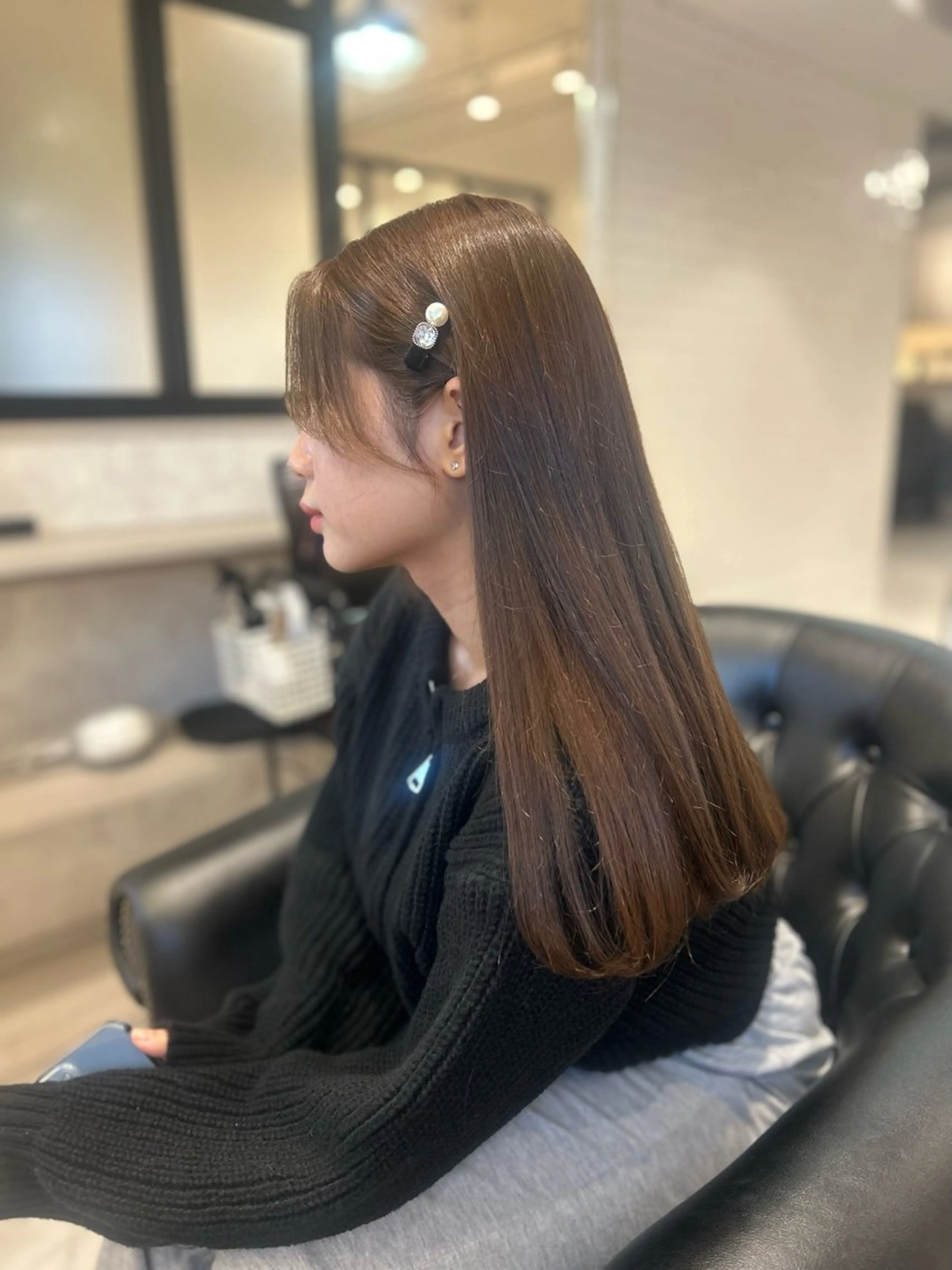 ロング カラー ヘアカラー トリートメント &chaLme   心斎橋所属・emi/髪質改善/ 韓国風/艶カラーのヘアスタイル