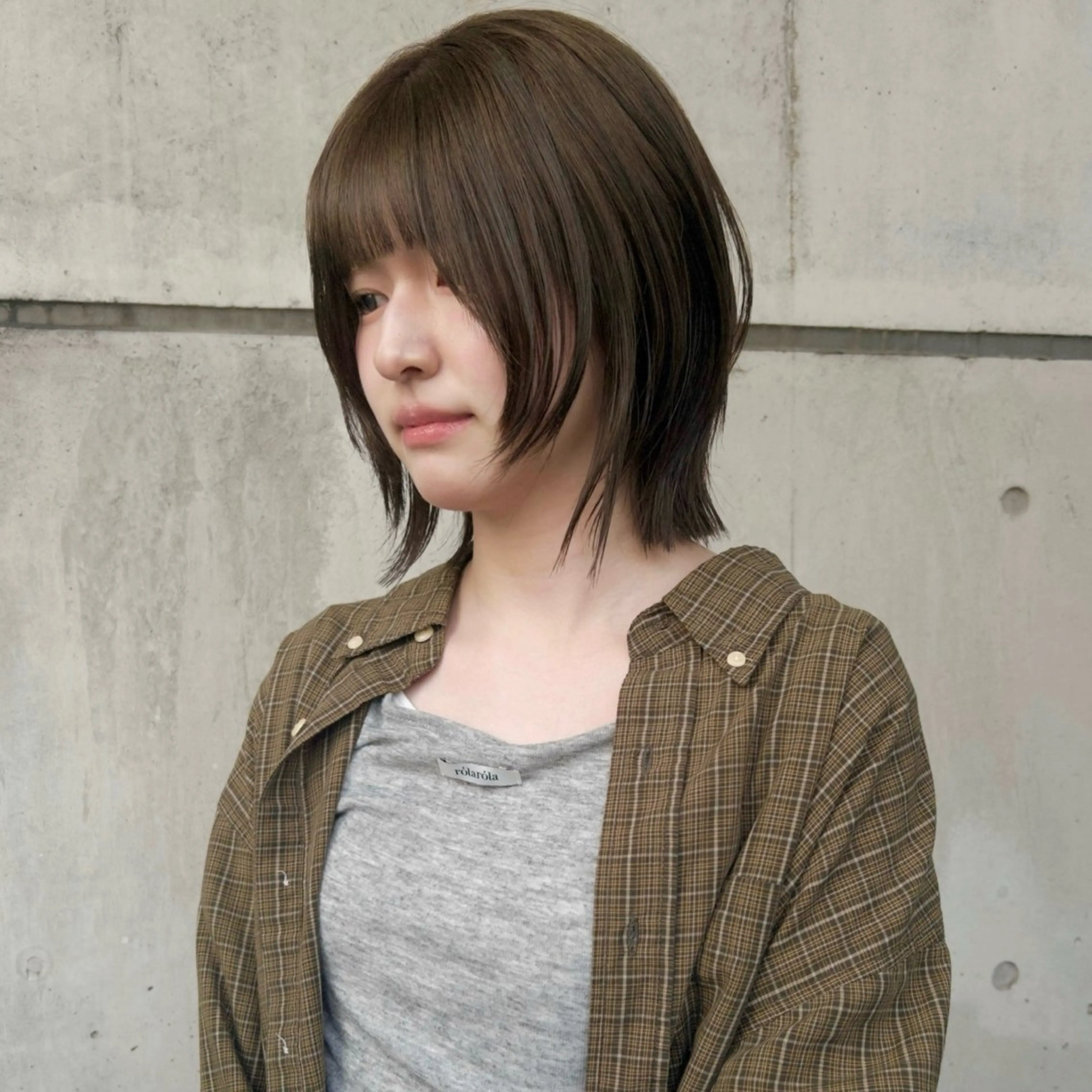 ショート カラー ベージュカラー 透明感カラー グレージュ レイヤーカット カット ヘアカラー トリートメント nonoka オリーブ/レイヤーのヘアスタイル