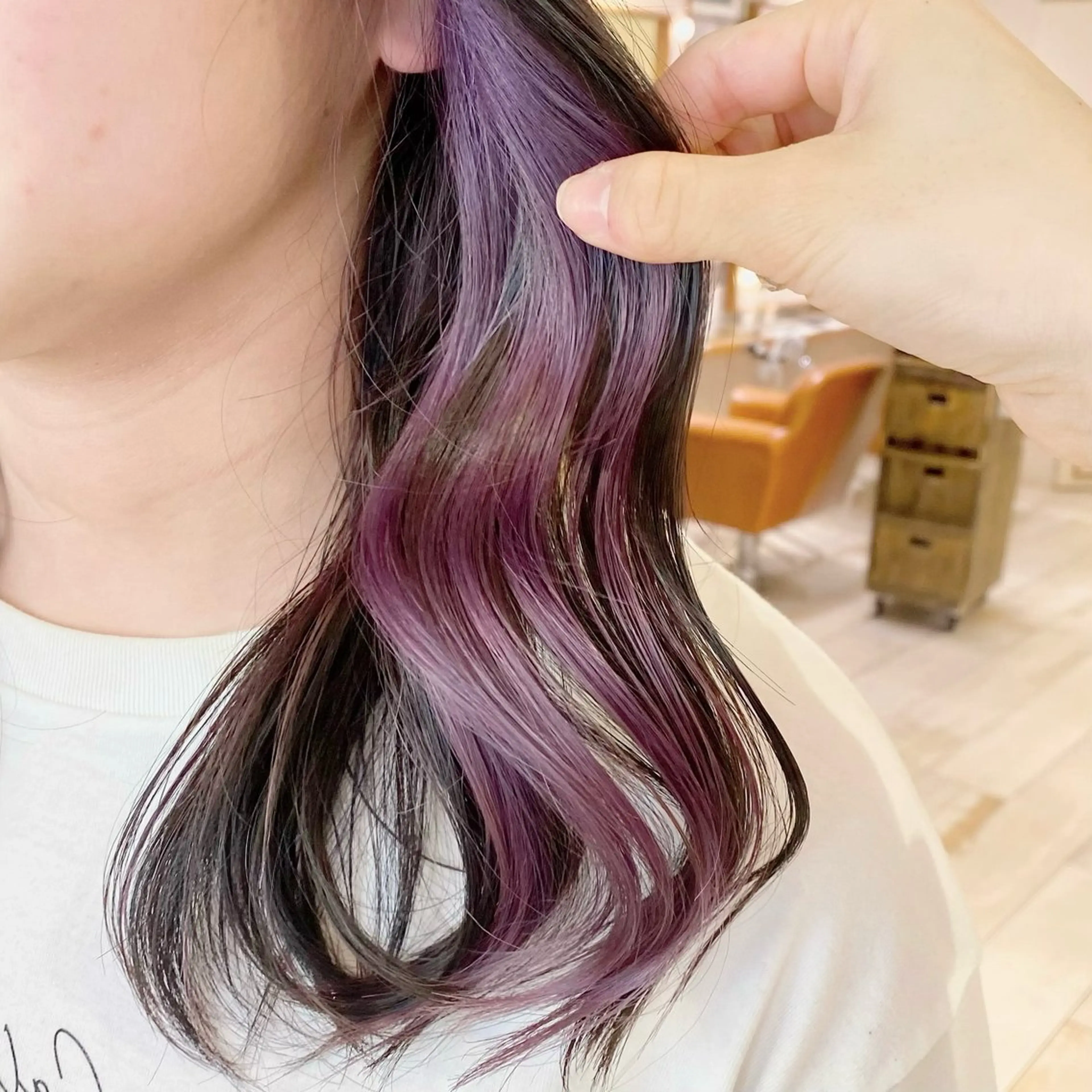 ミディアム パープルカラー ヘアカラー 🌸小島友梨香🌸 ブリーチカラーのヘアスタイル