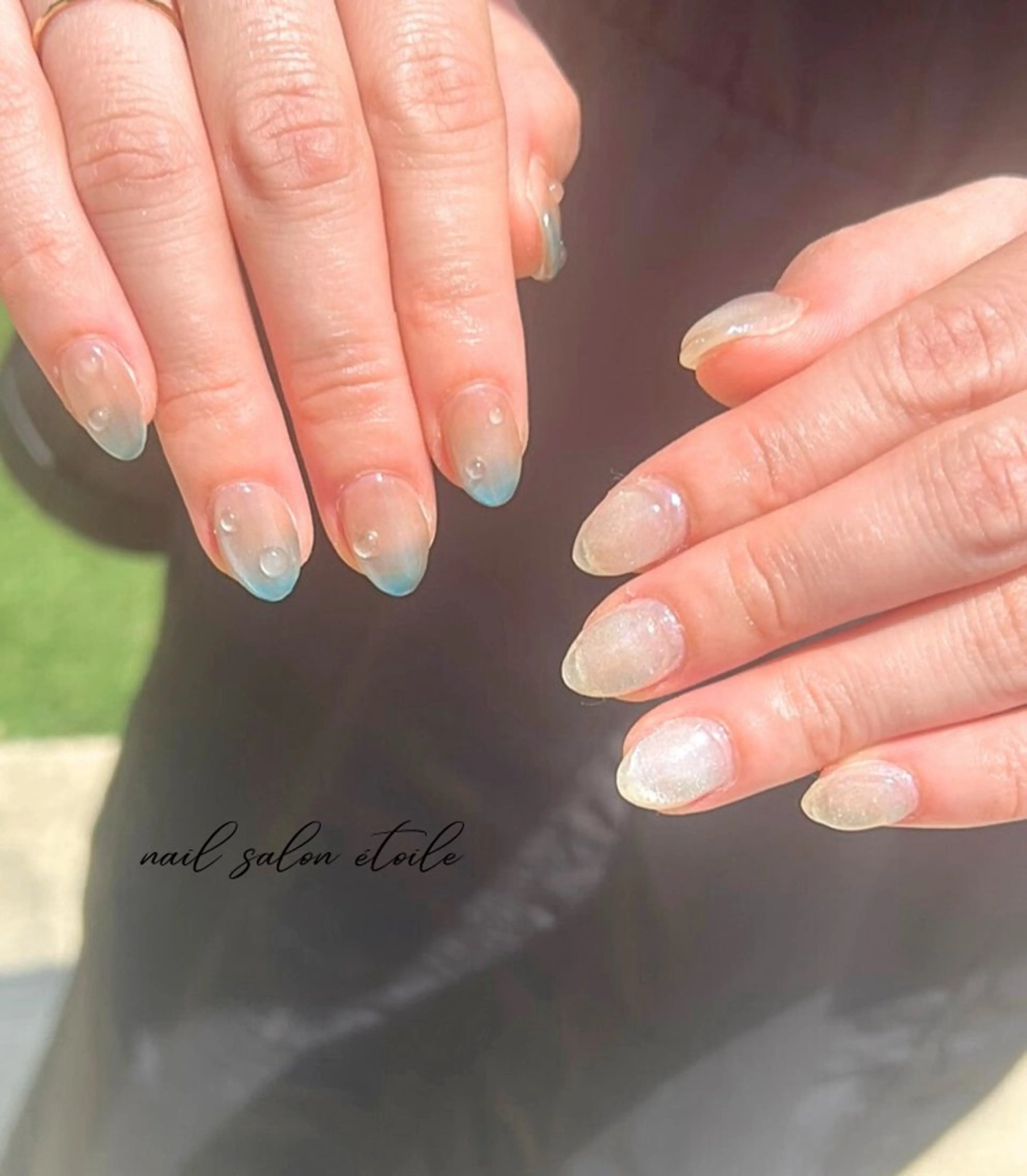 ネイル グラデーション 氷ネイル・うるうるネイル マグネットネイル 夏ネイル ハンドネイル nail salon étoileのネイルデザイン
