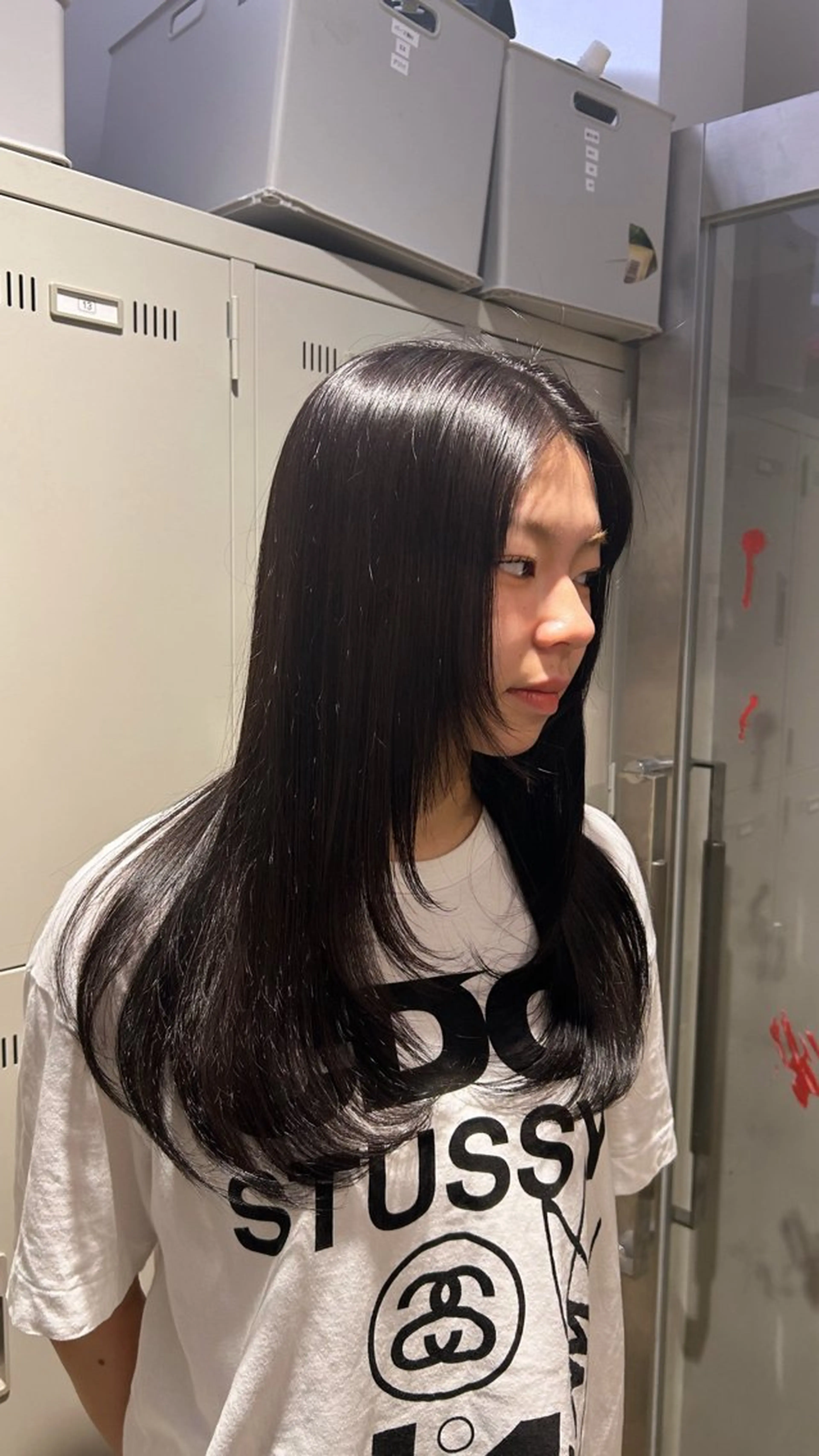 セミロング カラー ヘアアレンジ 黒髪 トリートメント ヘッドスパ ヘアセット 💎韓国/ レイヤー カット/ 暖色🫧のヘアスタイル