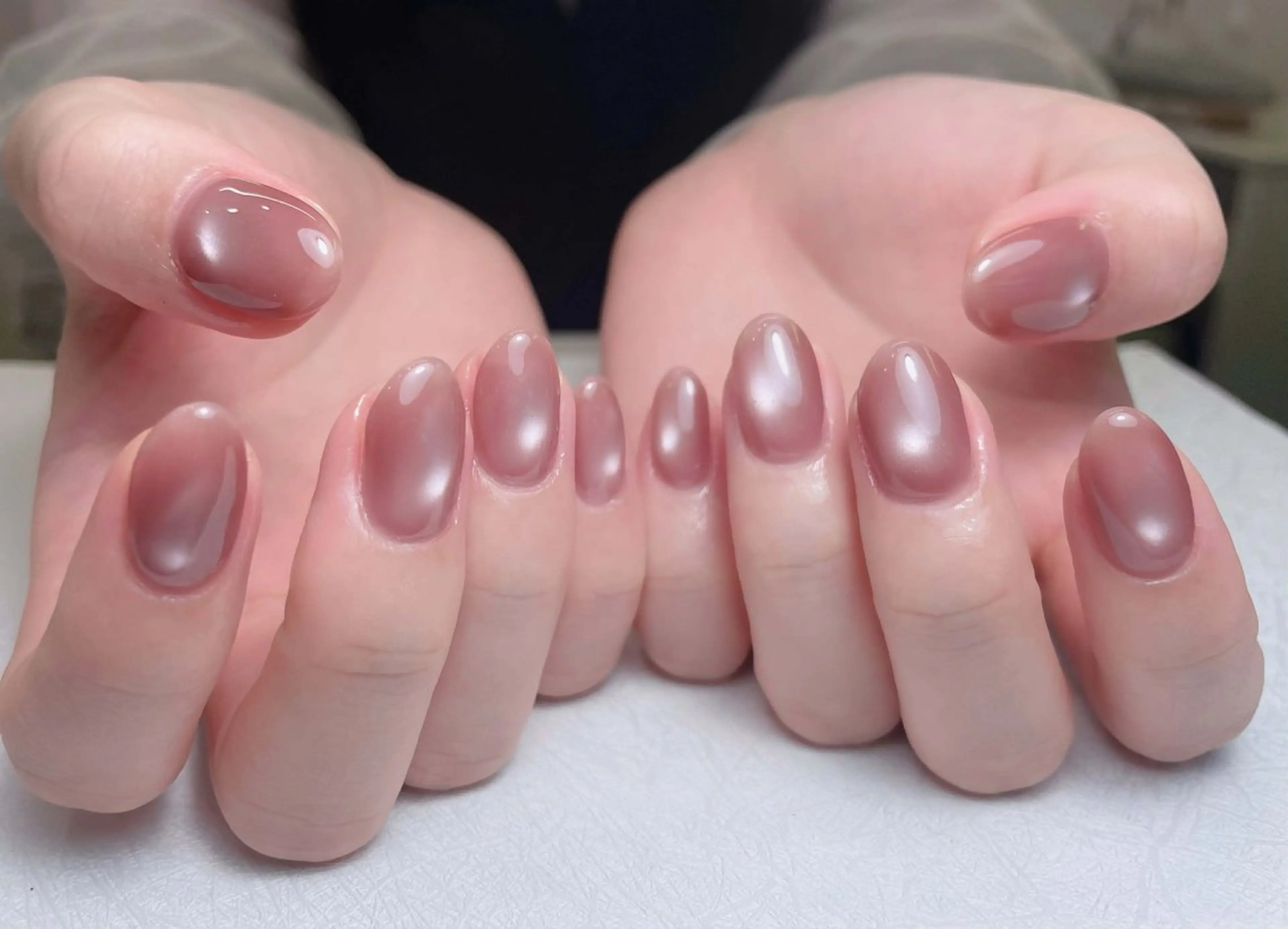 ネイル アートネイル オーロラネイル 長さ出し フレンチネイル ジェルネイル ハンドネイル 中野駅から2分 MEO NAILのネイルデザイン