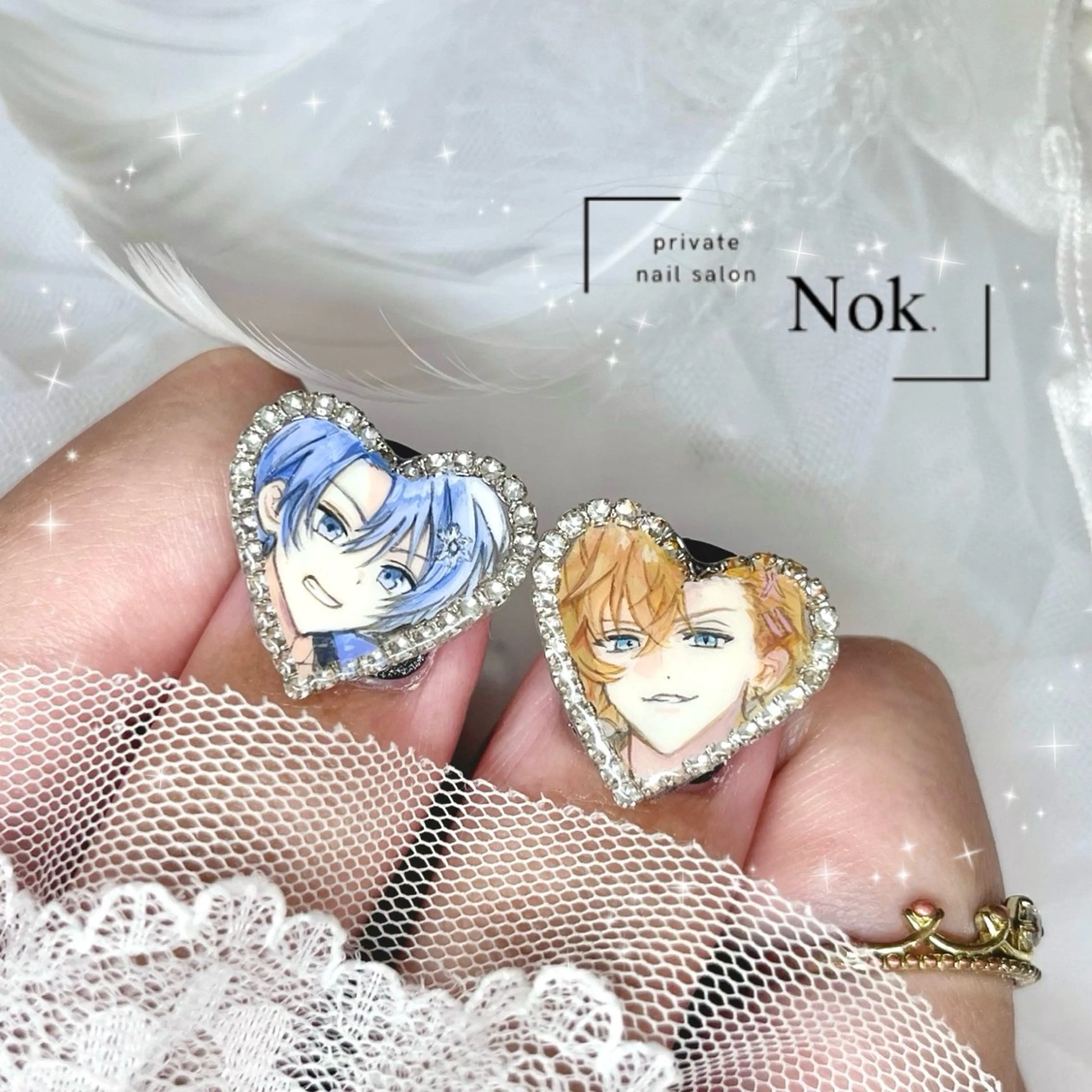 ネイル ハート ハンドネイル 池袋痛ネイル Nok. 渡辺のネイルデザイン