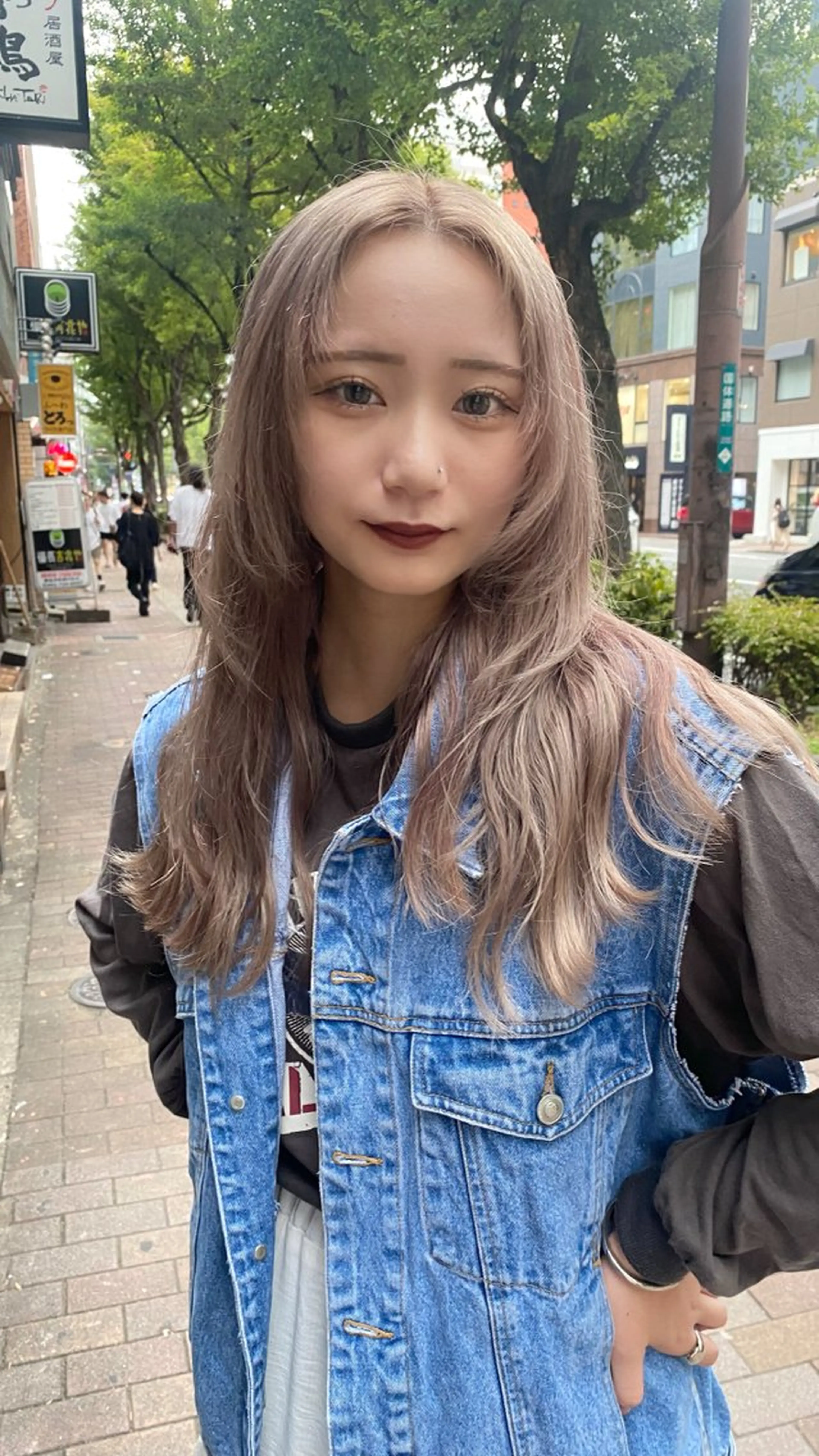 ロング カラー カット ヘアカラー 縮毛矯正 トリートメント RURI韓国ボブ 🇰🇷タッセルボブのヘアスタイル