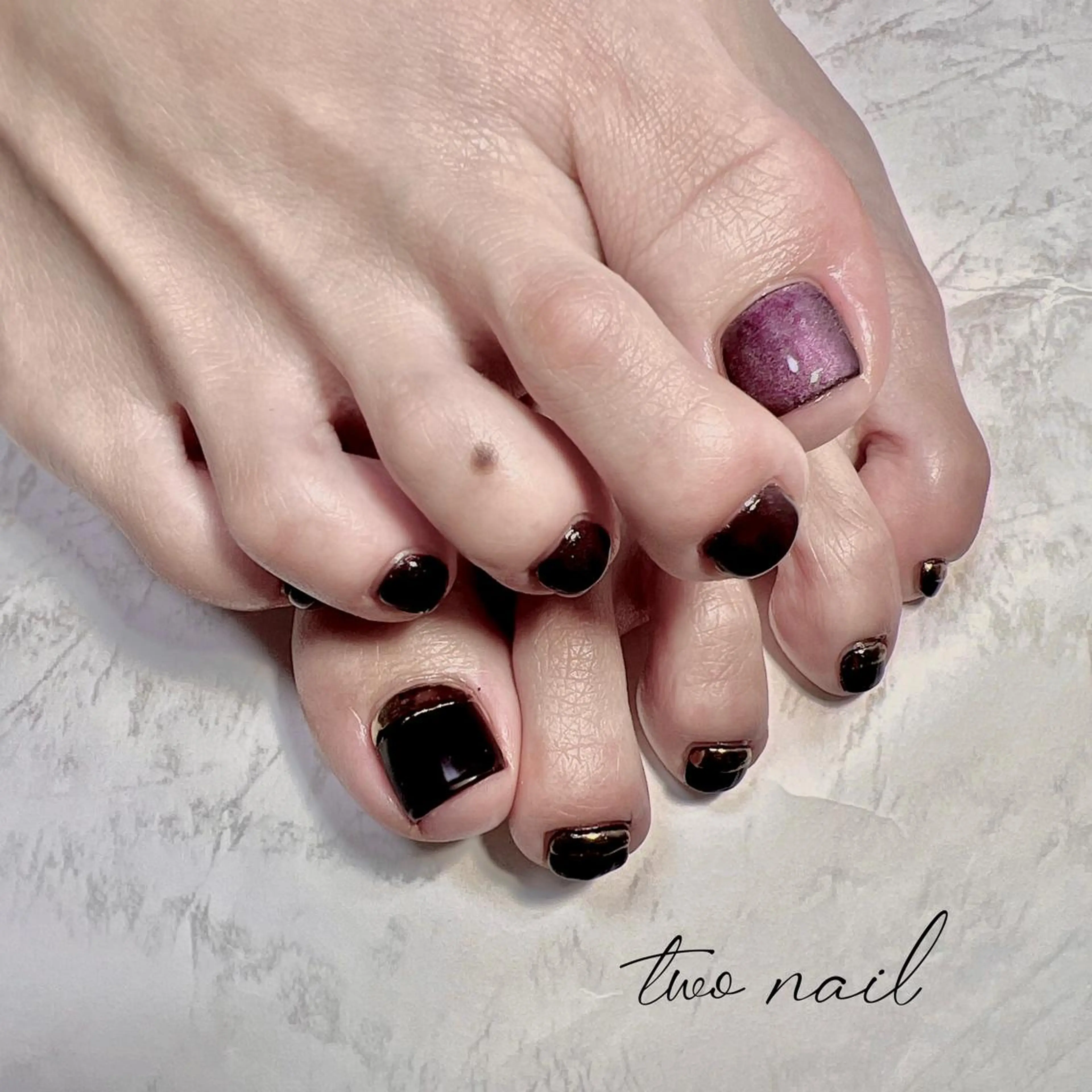 ネイル アートネイル フットネイル ハート マグネットネイル ニュアンスネイル two nailのネイルデザイン