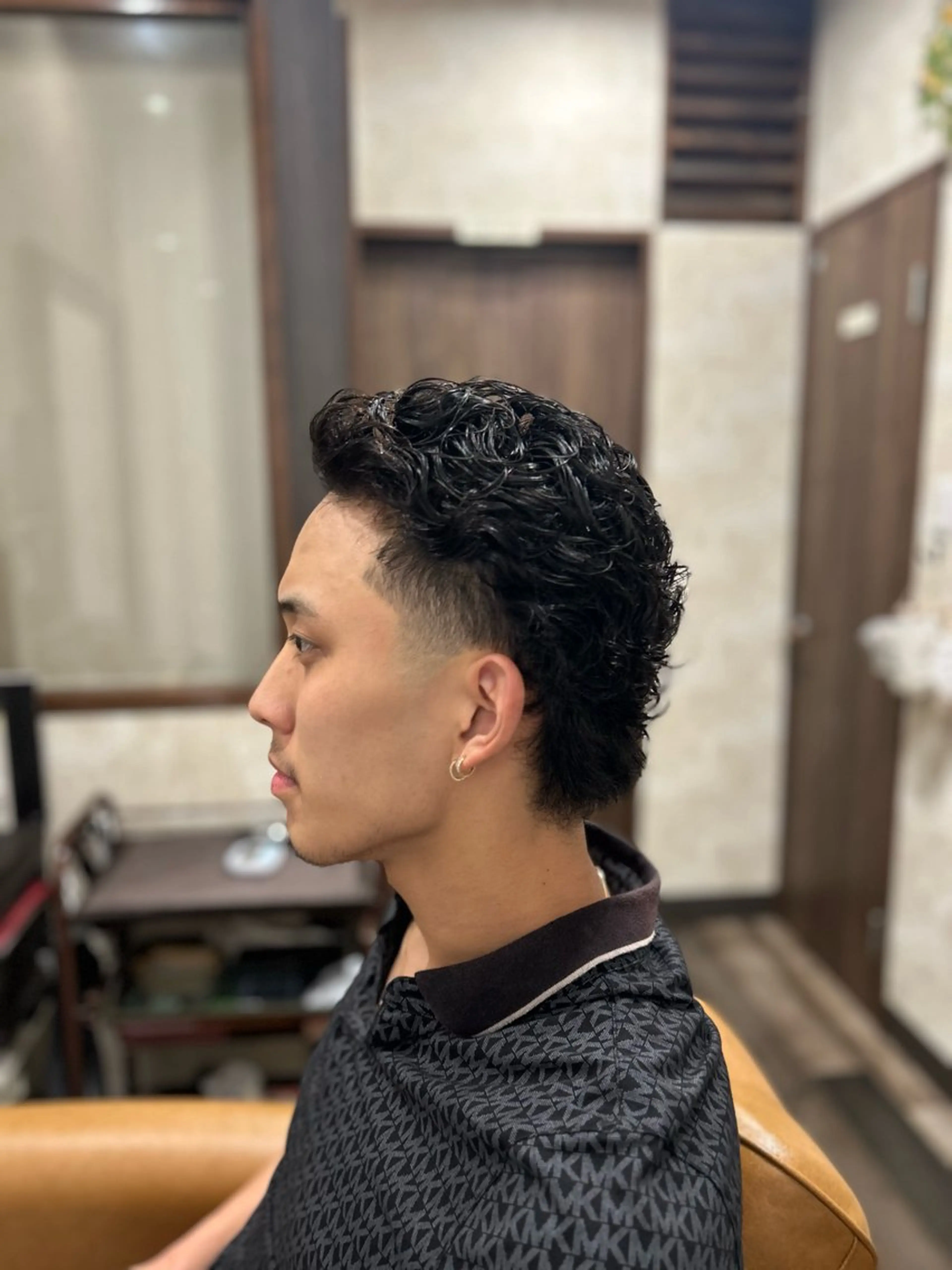 ミディアム パーマ メンズ カット パーマ メンズカット/ 雄大のヘアスタイル