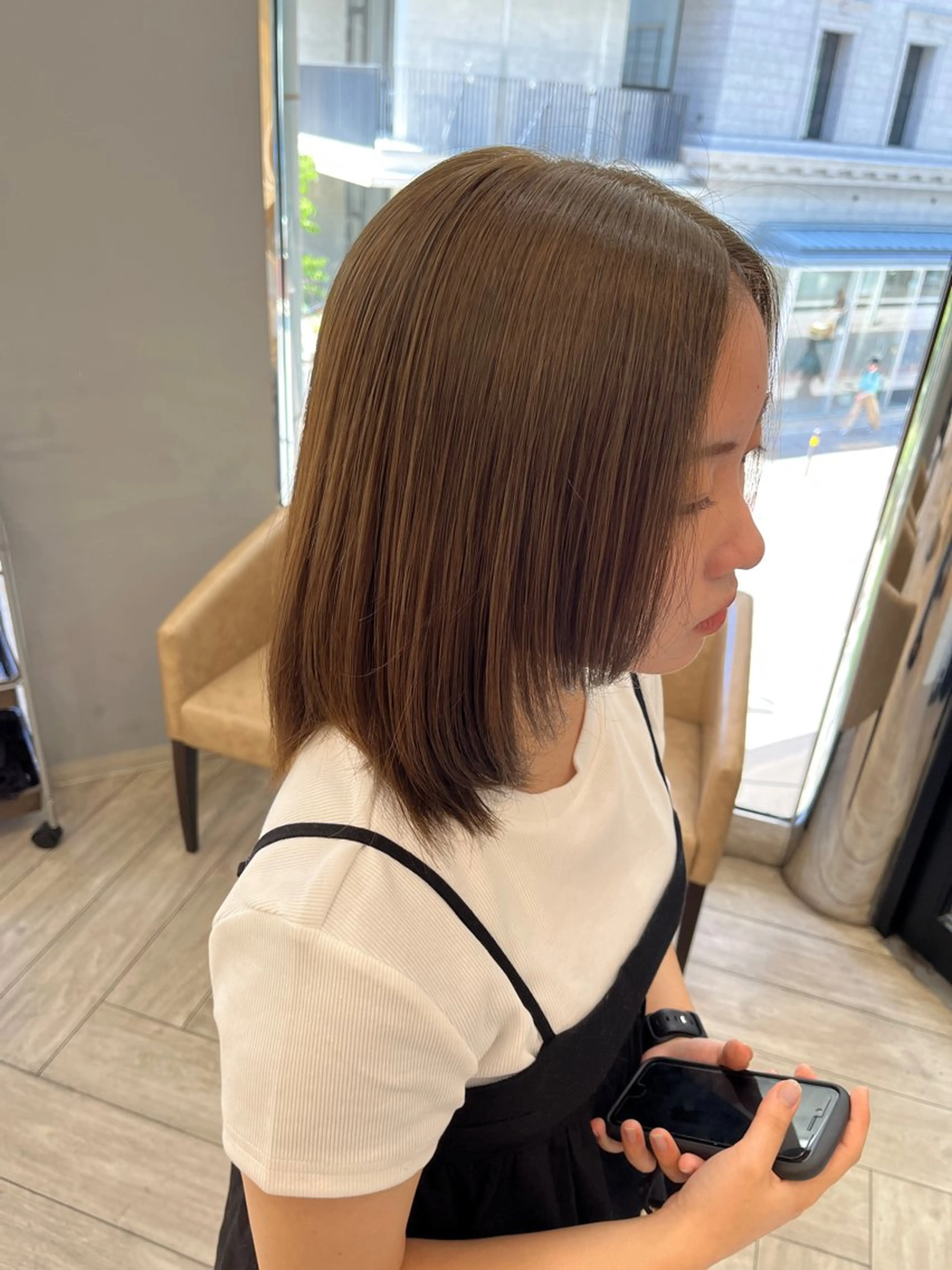 セミロング カラー ベージュカラー オリーブベージュ AVANCE. chisatoのヘアスタイル