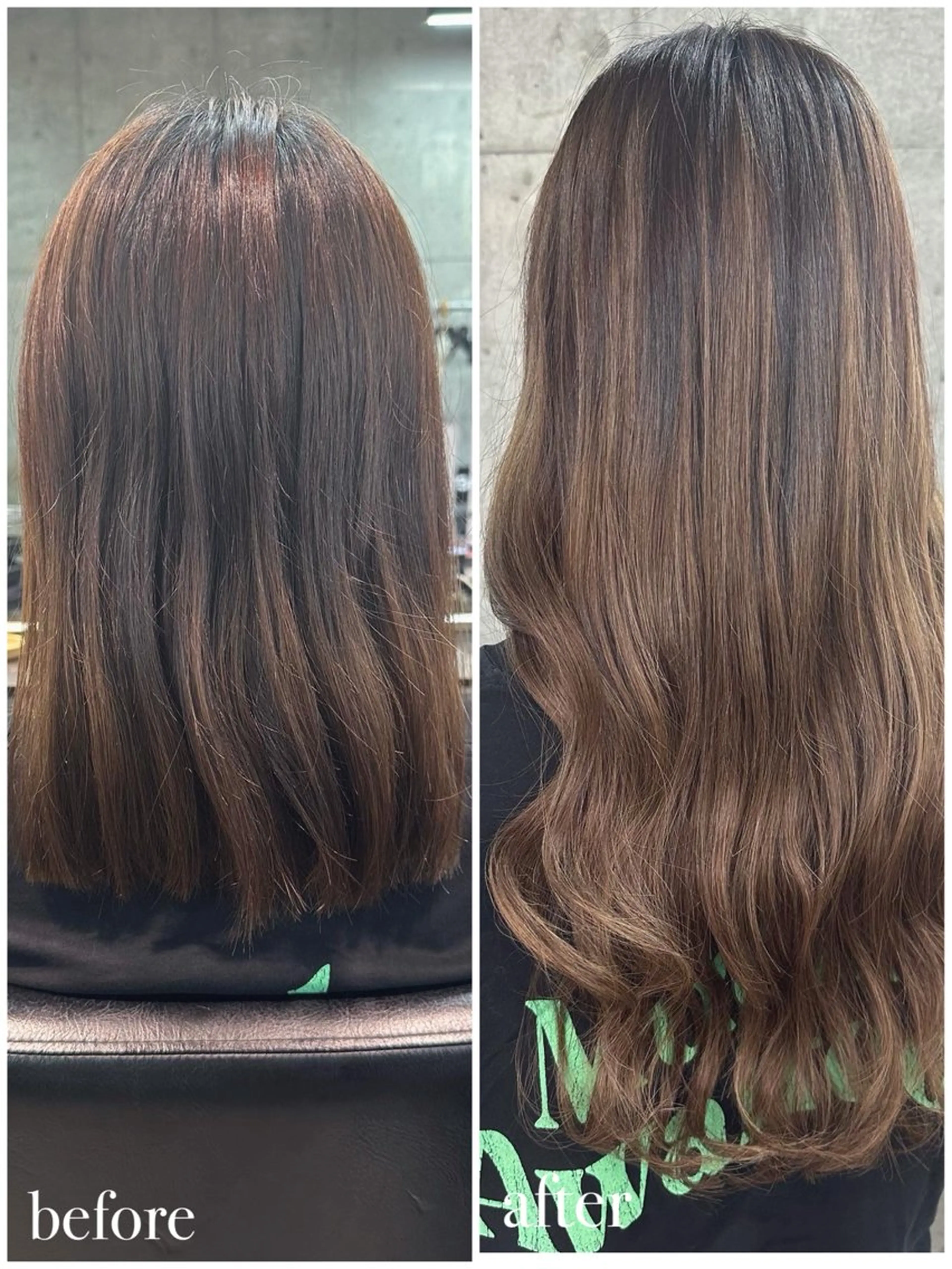 セミロング シールエクステ エクステ エクステ💕カラー エリア最安値💕のヘアスタイル