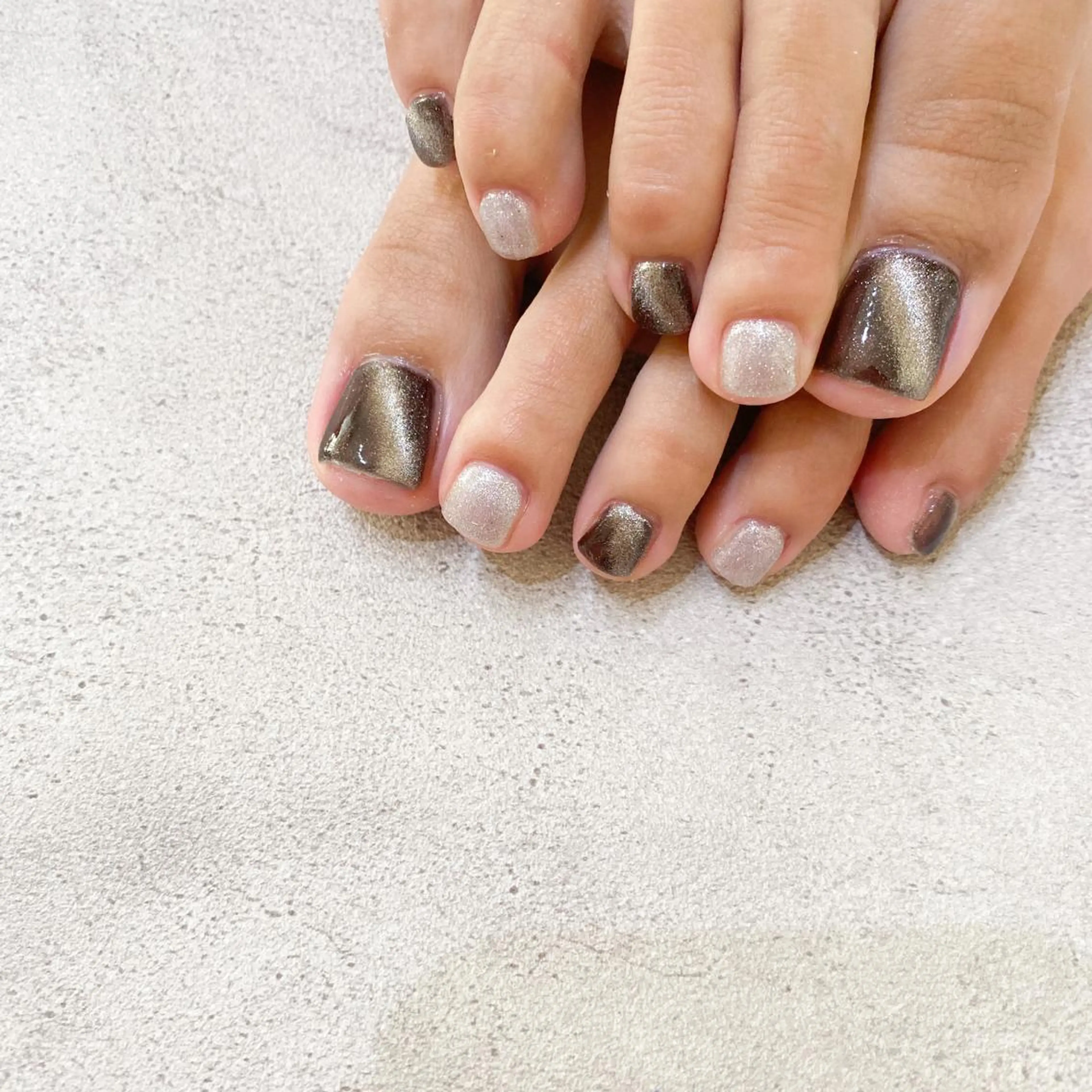 ネイル フットネイル ゴテゴテ💙ワンホン リオナのネイルデザイン