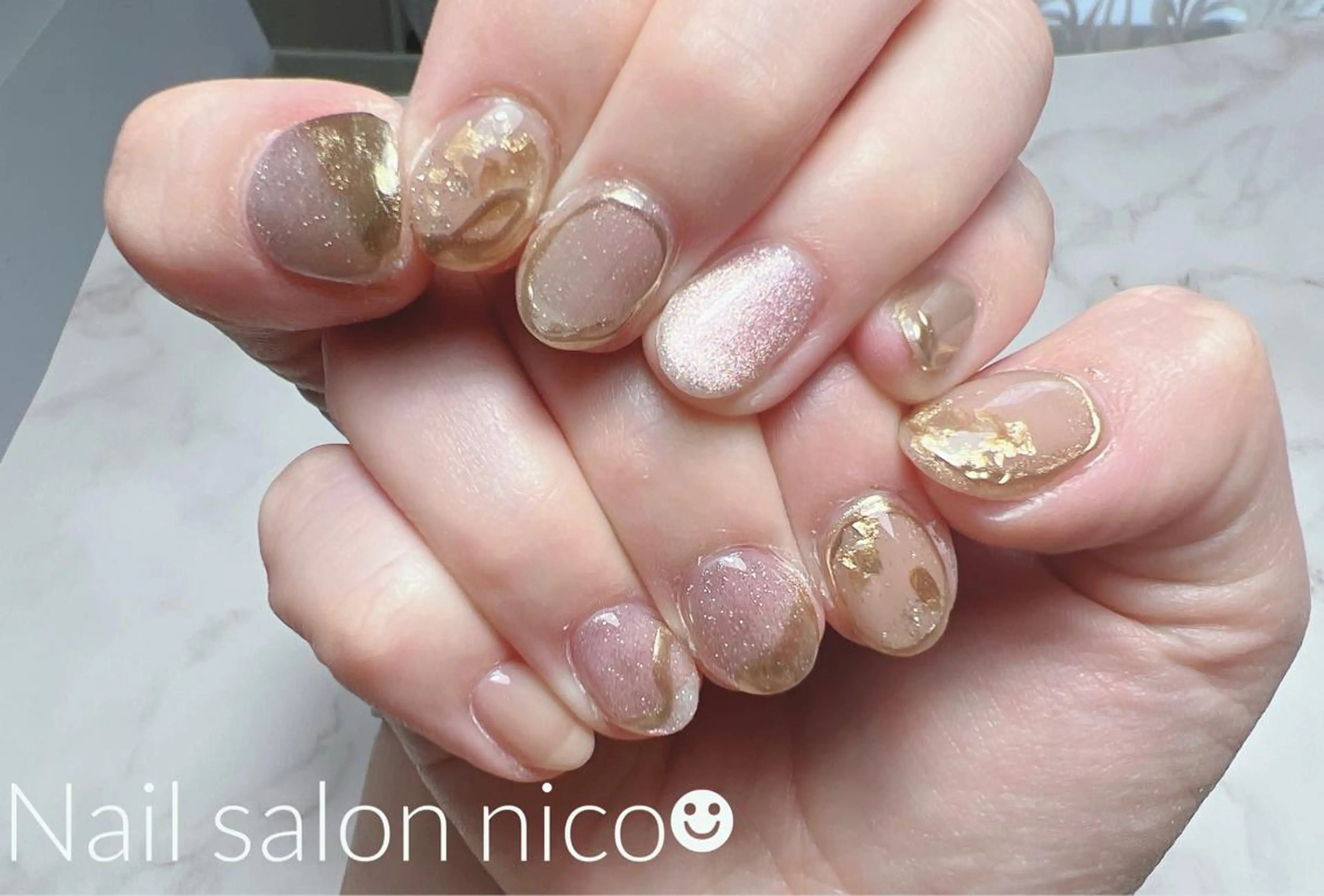 ネイル マグネットネイル ニュアンスネイル ハンドネイル Nail salon nico☻のネイルデザイン