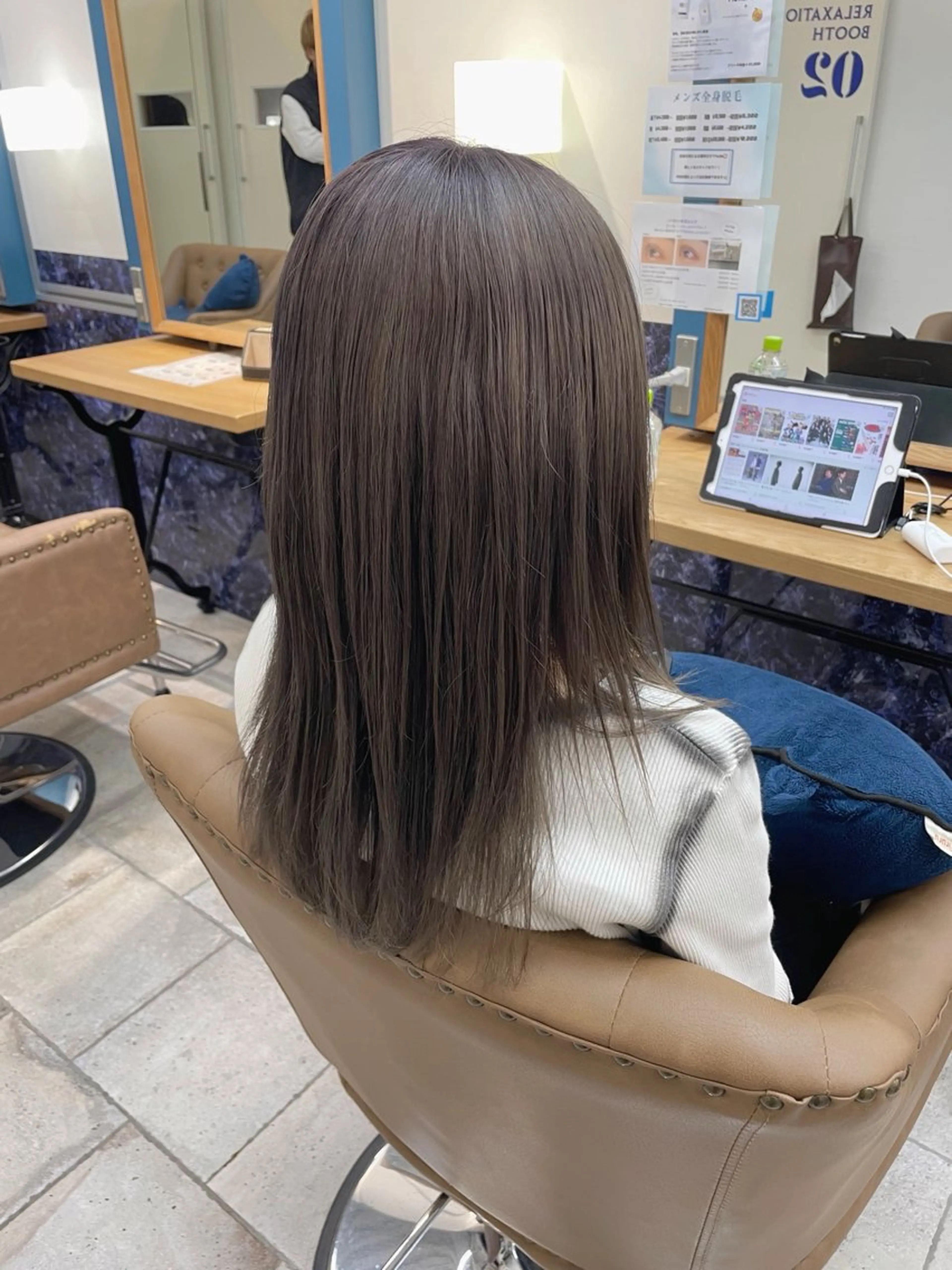ロング カラー グレージュ ラベンダーカラー ラベンダーグレージュ ラベンダーグレー トリートメント 🍒新家 さくら🍒のヘアスタイル