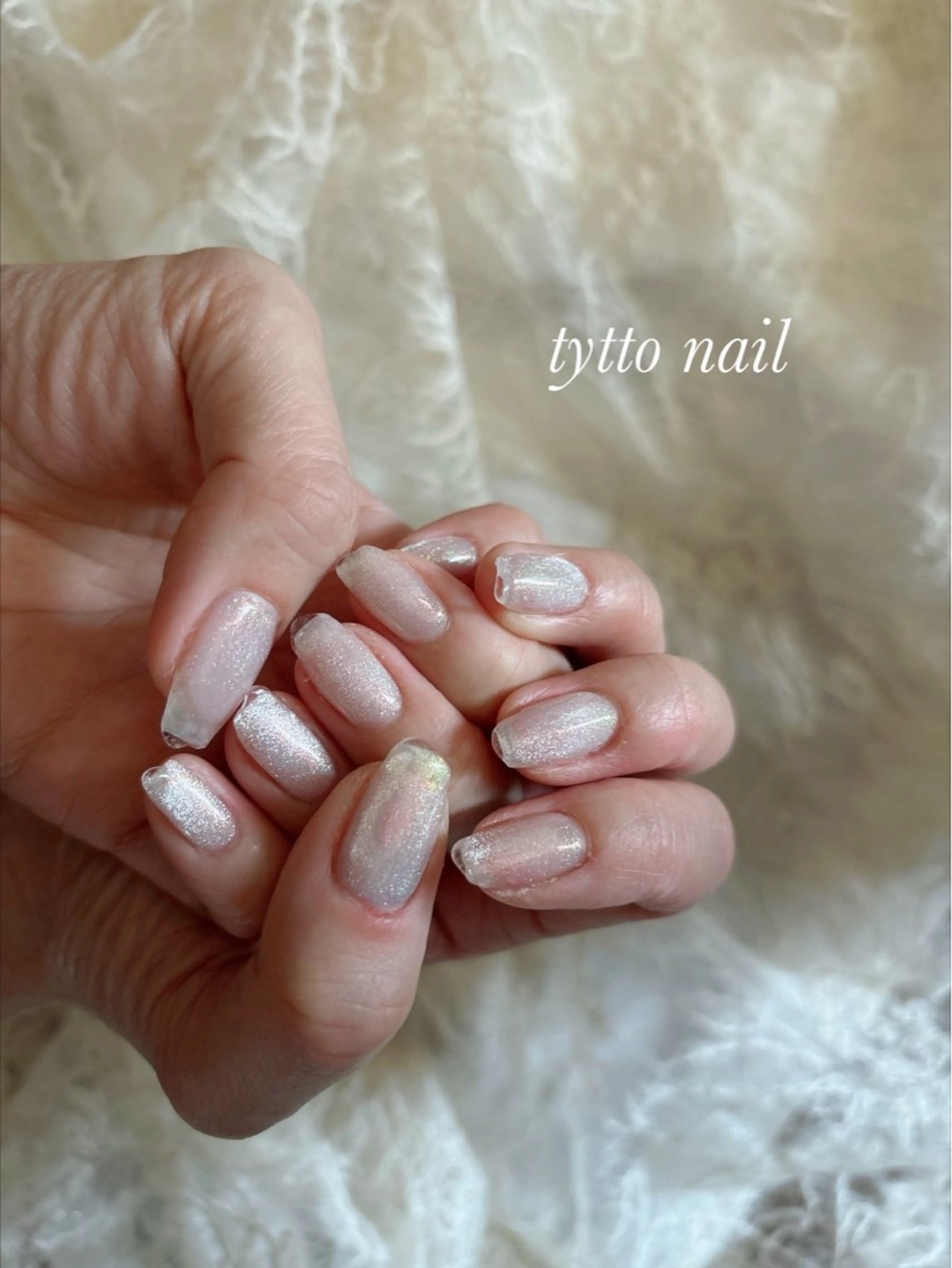 ネイル クリアネイル フレンチネイル キラキラネイル ラメ(グリッター) マグネットネイル ハンドネイル tytto nail ❤︎‪‪eri‪‪のネイルデザイン