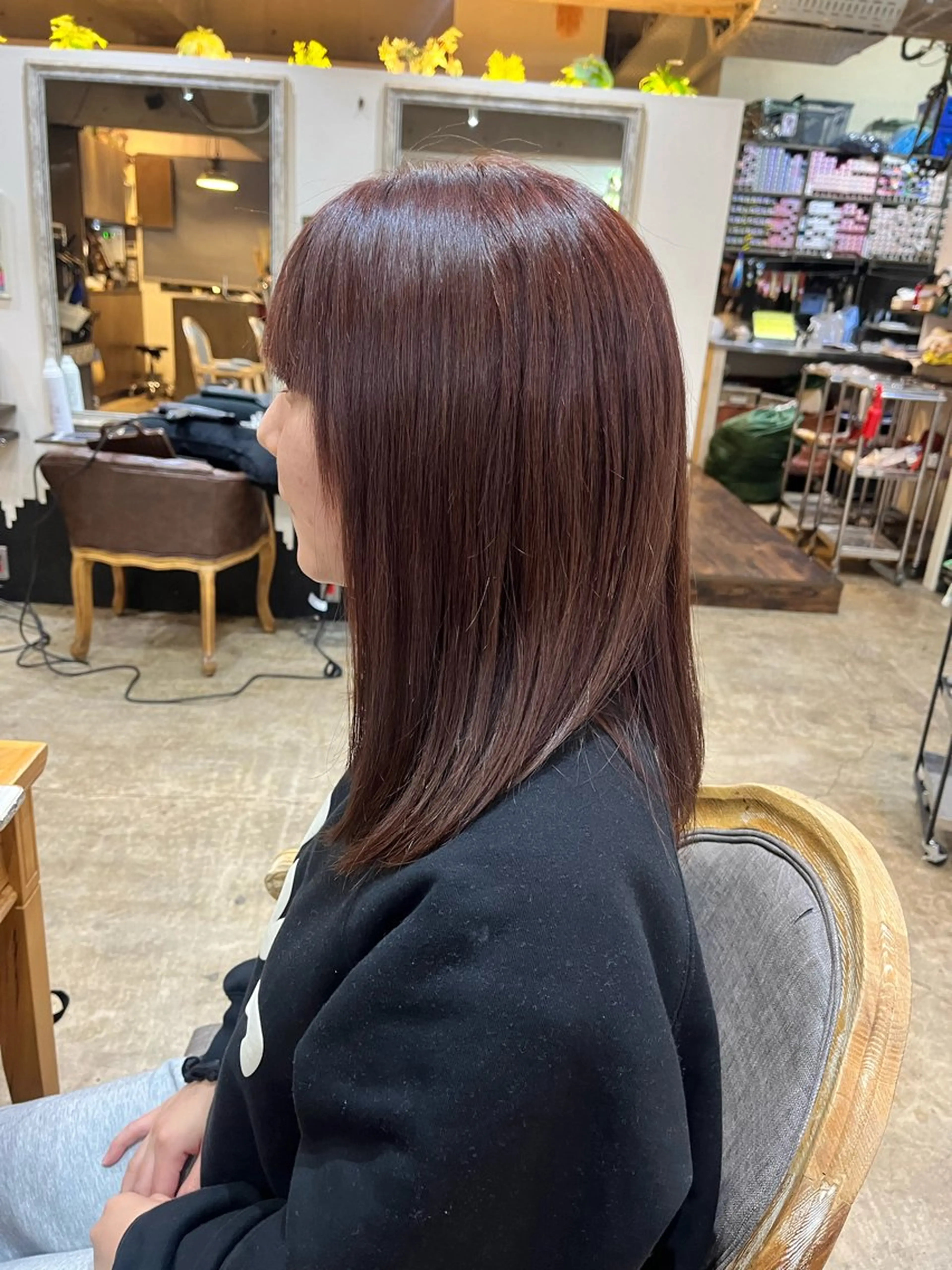 ミディアム カラー パーマ ヘアカラー 縮毛矯正 松原 樹里のヘアスタイル