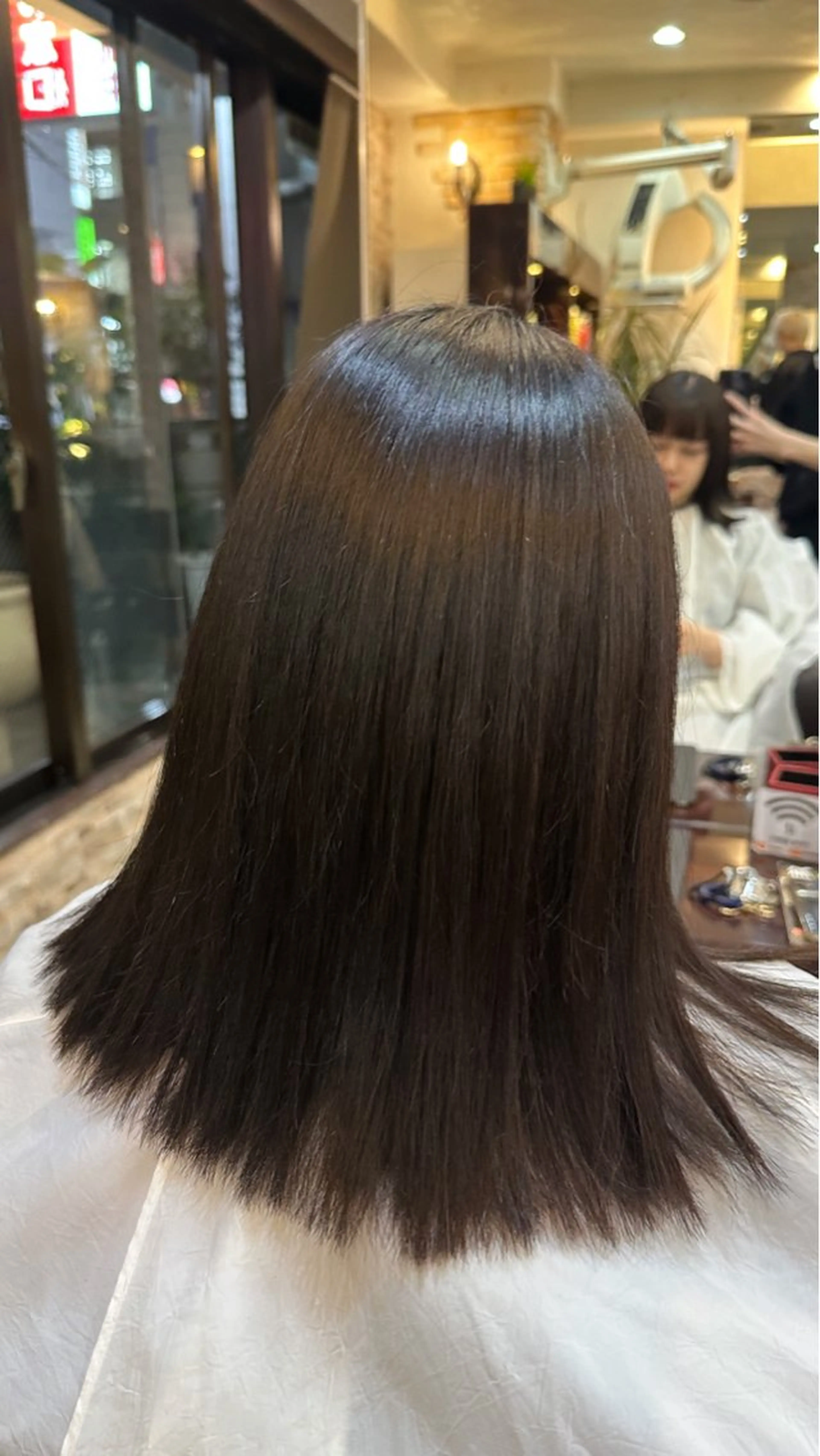 ミディアム 縮毛矯正 縮毛矯正&髪質改善/ きょうの🐺のヘアスタイル