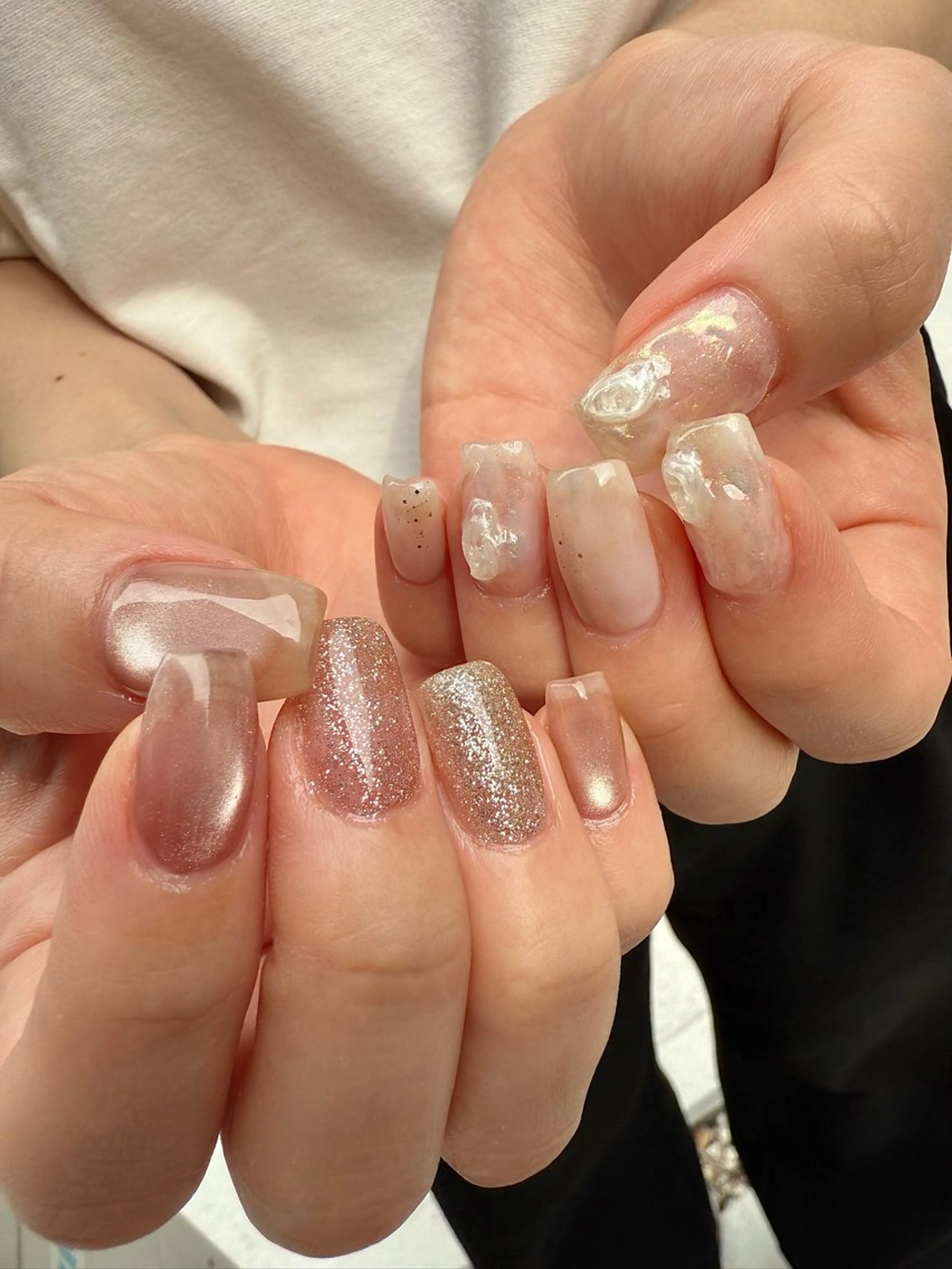 ネイル 氷ネイル・うるうるネイル ニュアンスネイル nailsalon mionのネイルデザイン