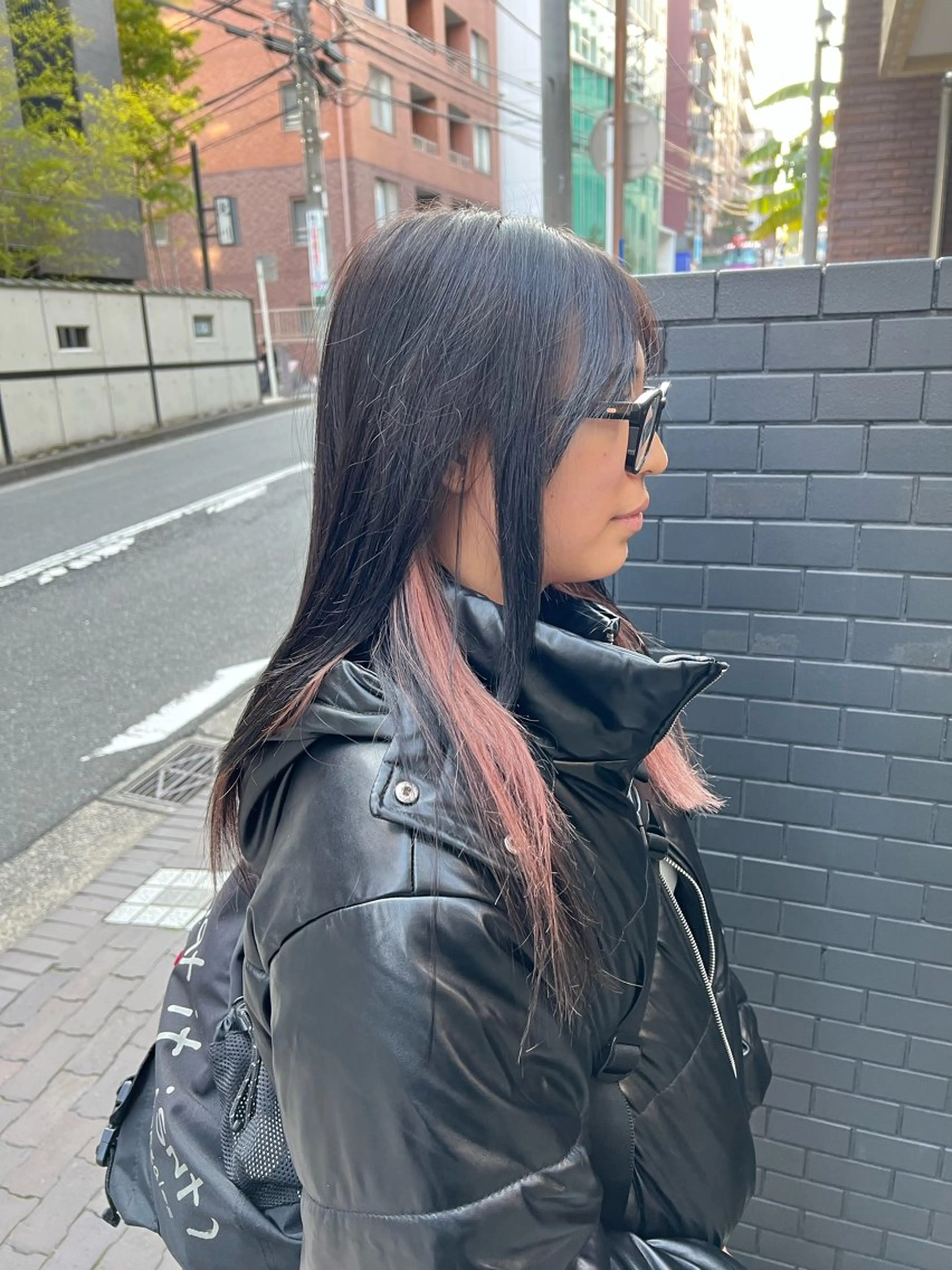 セミロング カラー ベージュカラー ピンクカラー ピンクベージュ Yui/メンズカラー /シャドウパーマのヘアスタイル