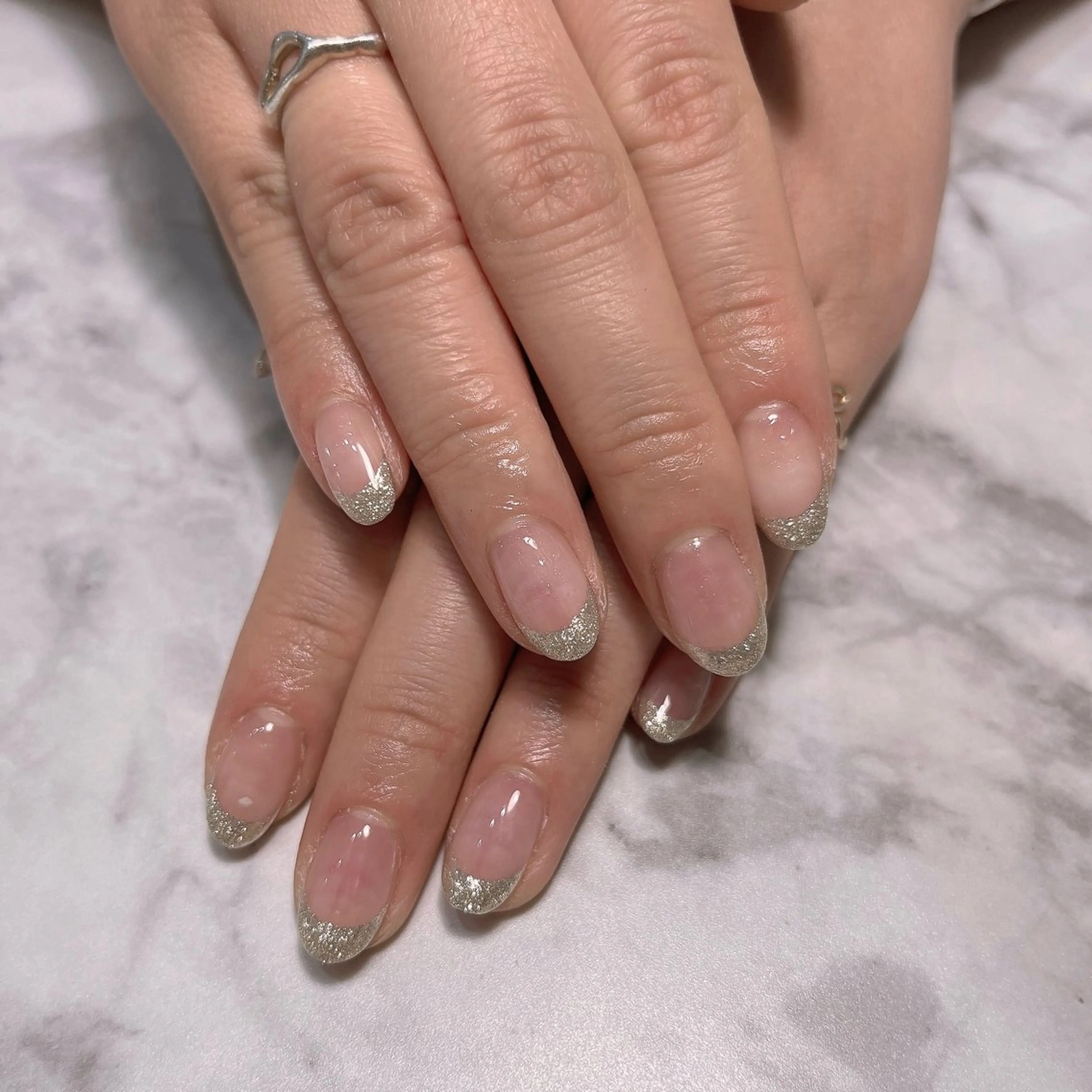 ネイル フレンチネイル ラメ(グリッター) NICO Saoriのネイルデザイン