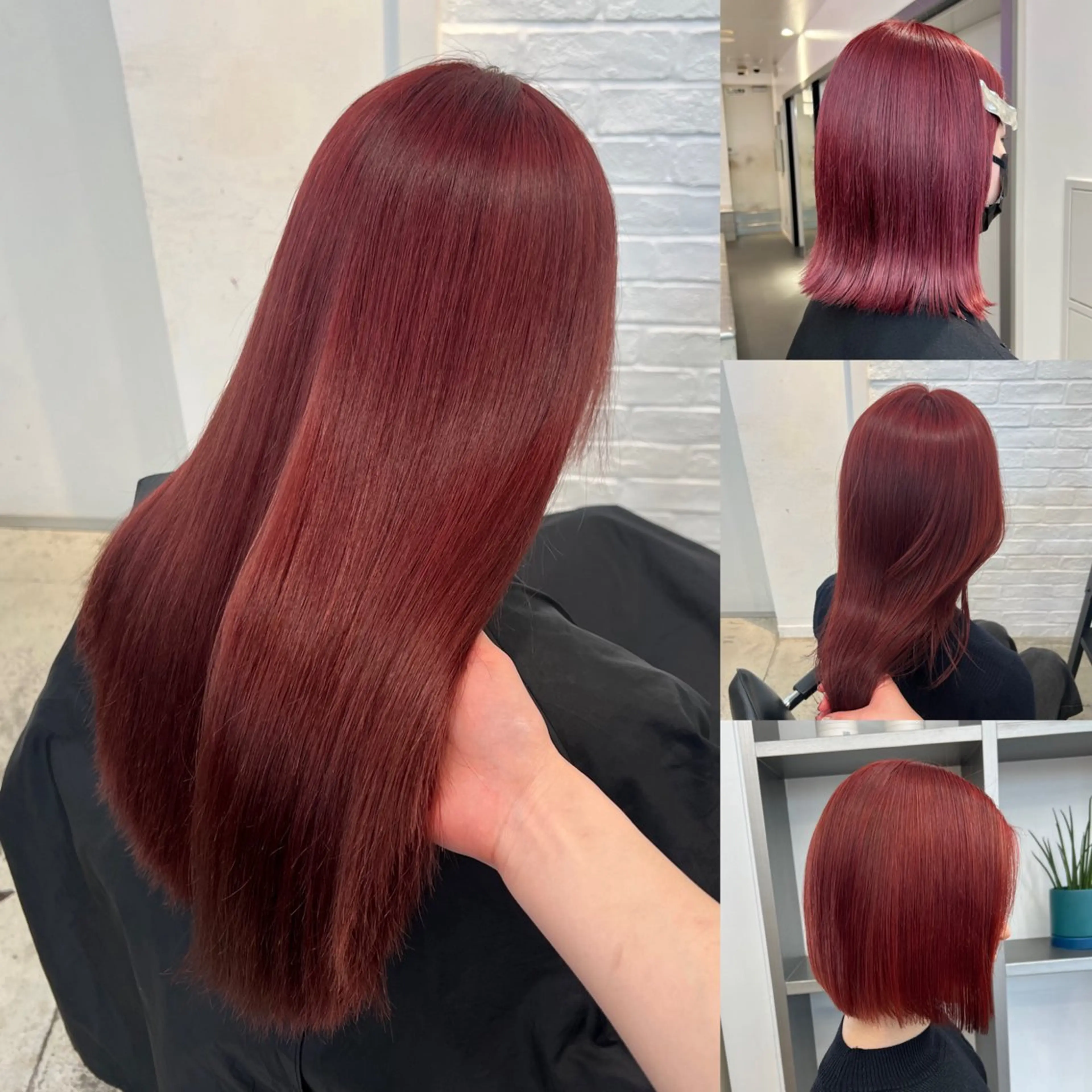 セミロング カラー ブリーチ レッドカラー 卒業式のヘアスタイル 🌼動き×透明感🩵 ハイトーン/ナナのヘアスタイル