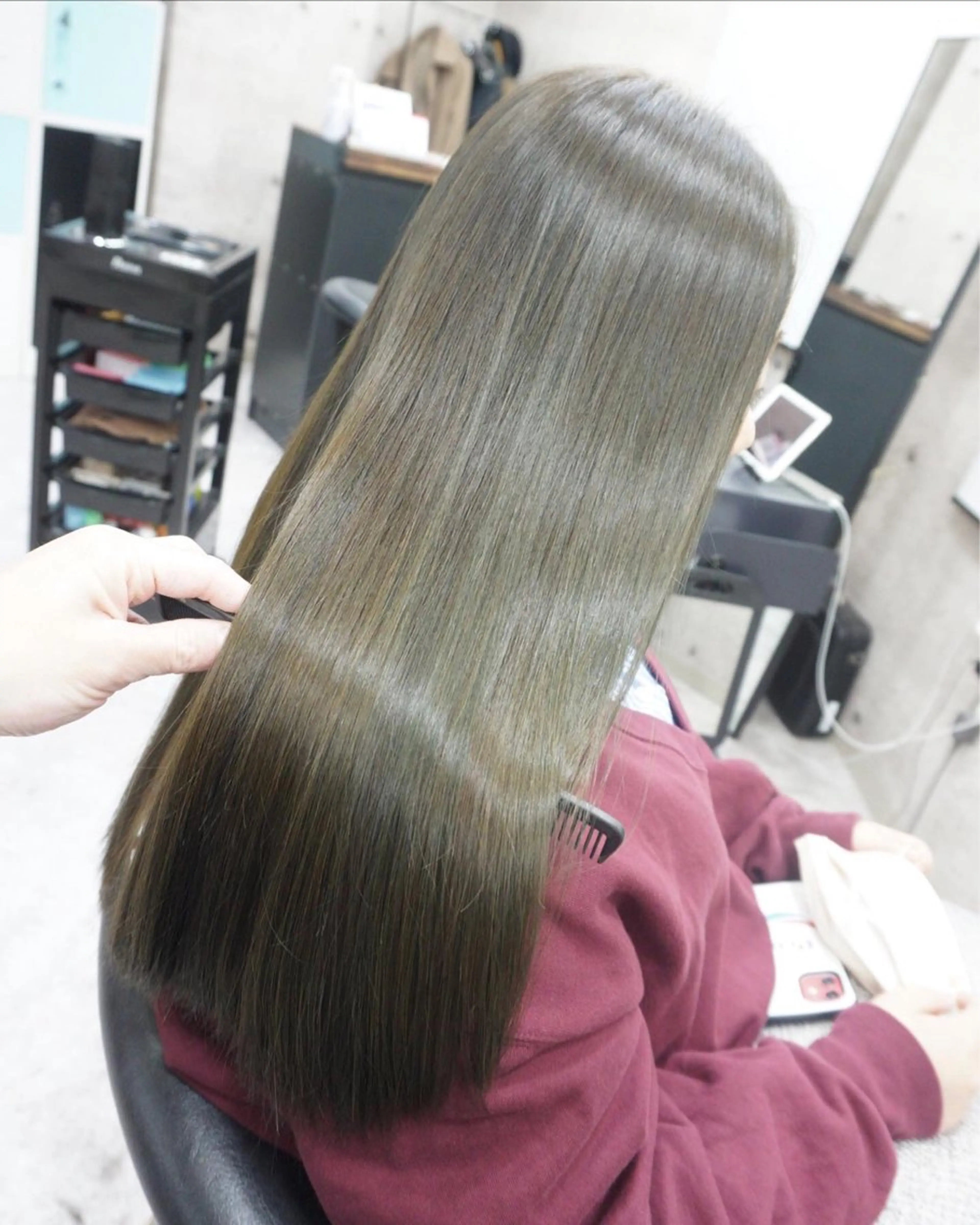 ロング 髪質改善 縮毛矯正 カット ヘアカラー 縮毛矯正 トリートメント hair teria ryu 大塚のヘアスタイル