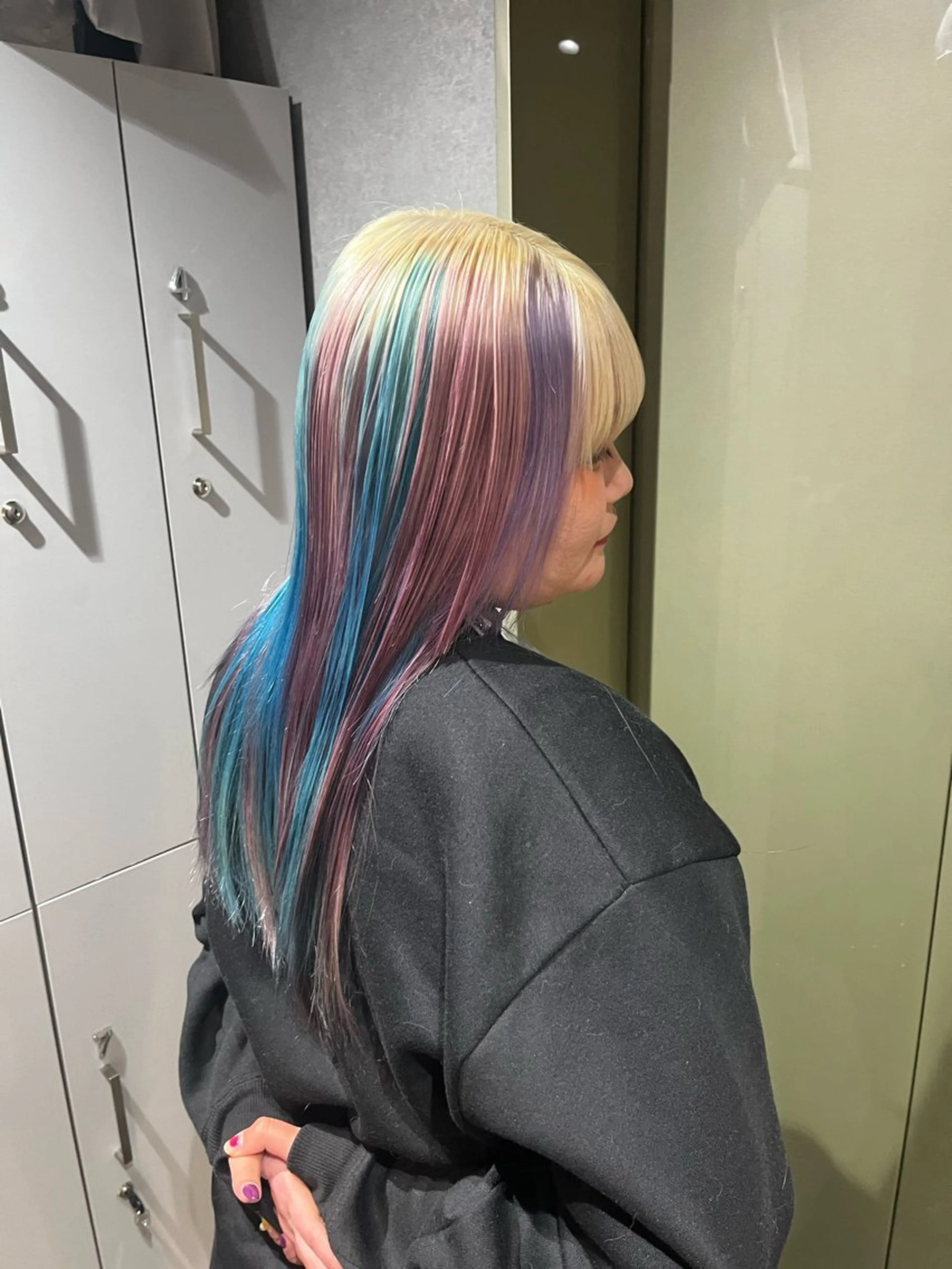 ロング カラー カット ヘアカラー トリートメント rilas博多所属・博多JYUI/ウルフ ハイトーン/デザインのヘアスタイル