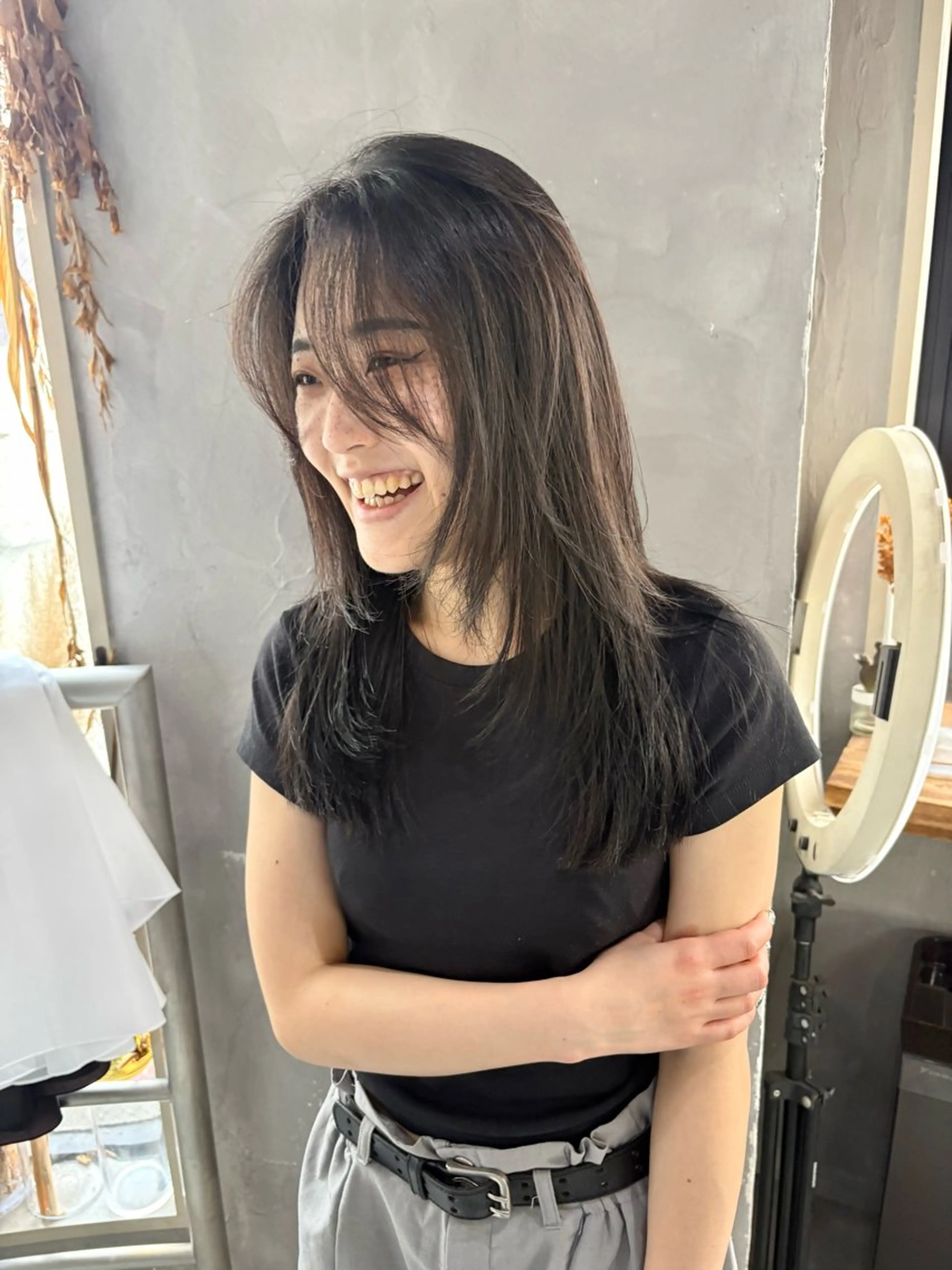 ロング カラー カット ヘアカラー すぎもと さき⚡️ レイヤー･*パーマのヘアスタイル