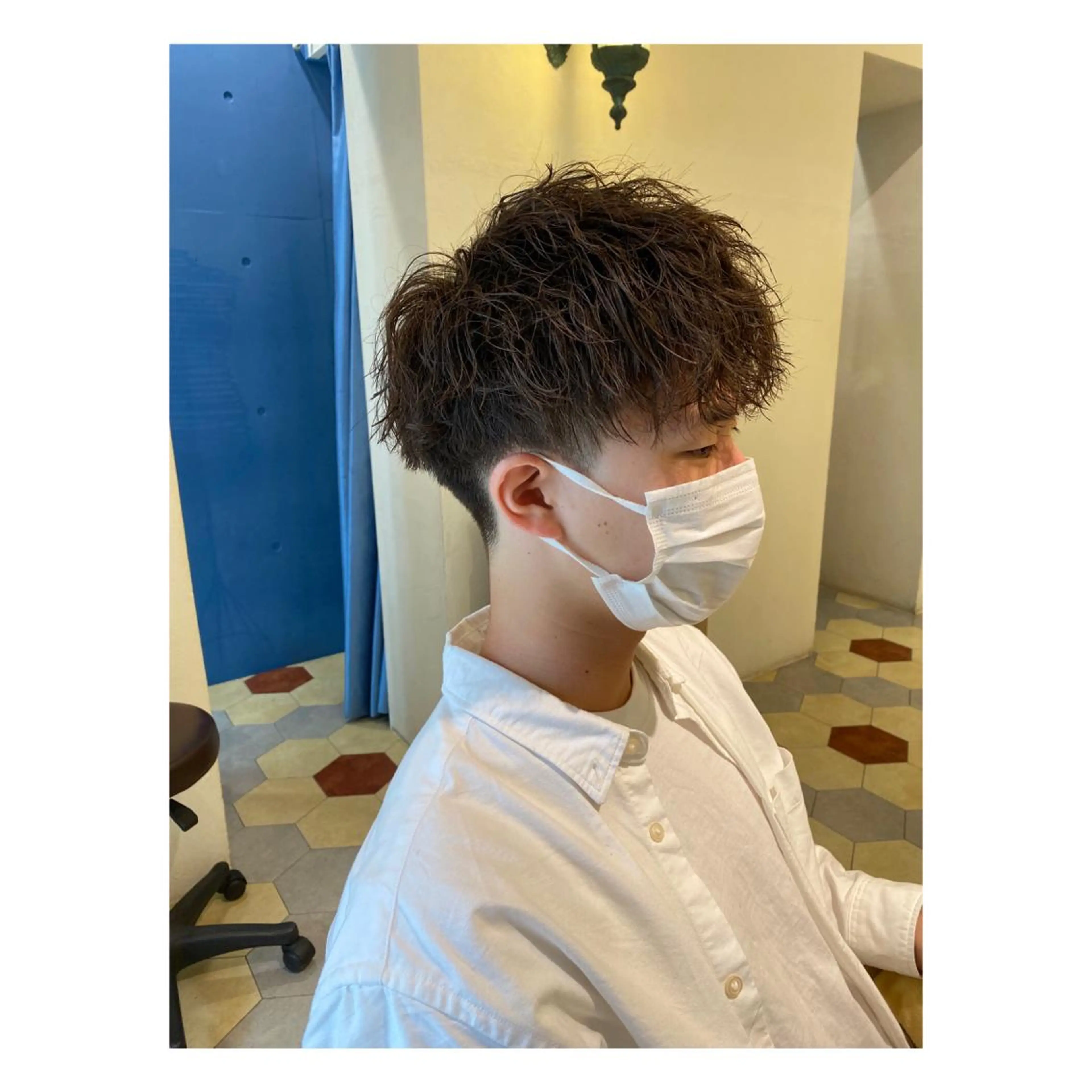 ショート パーマ メンズ カット パーマ 菊池大一 溝の口パーマのヘアスタイル