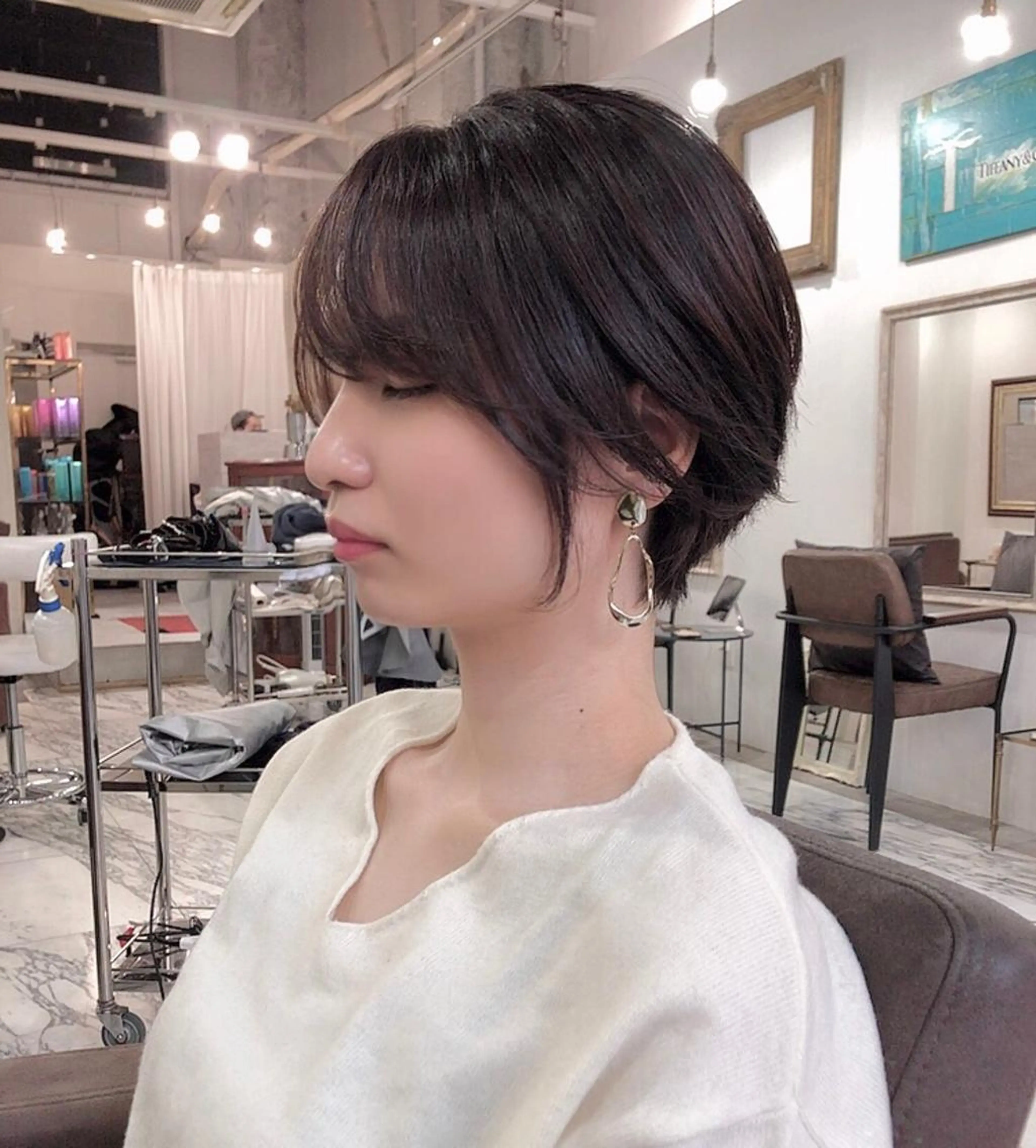 ショート カラー ボブ 顔周りカット 似合わせカット 小顔カット カット ヘアカラー 🩵縮毛矯正  髪質 改善 美髪🩵のヘアスタイル