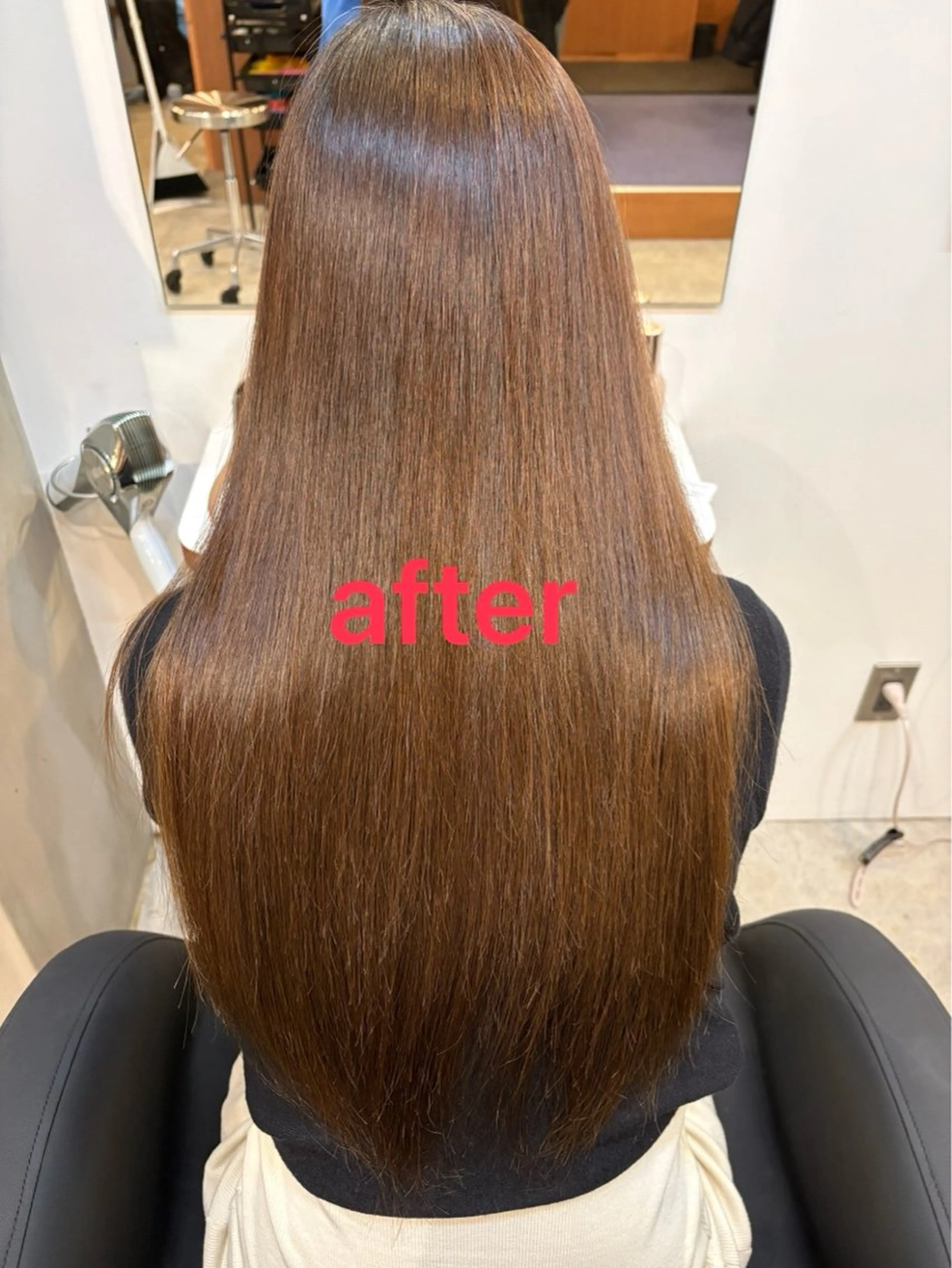 ロング 縮毛矯正 𝐩𝐞𝐚𝐤𝐲.所属・𝐩𝐞𝐚𝐤𝐲 ⋆⸜🧡⸝‍⋆菜々みのヘアスタイル