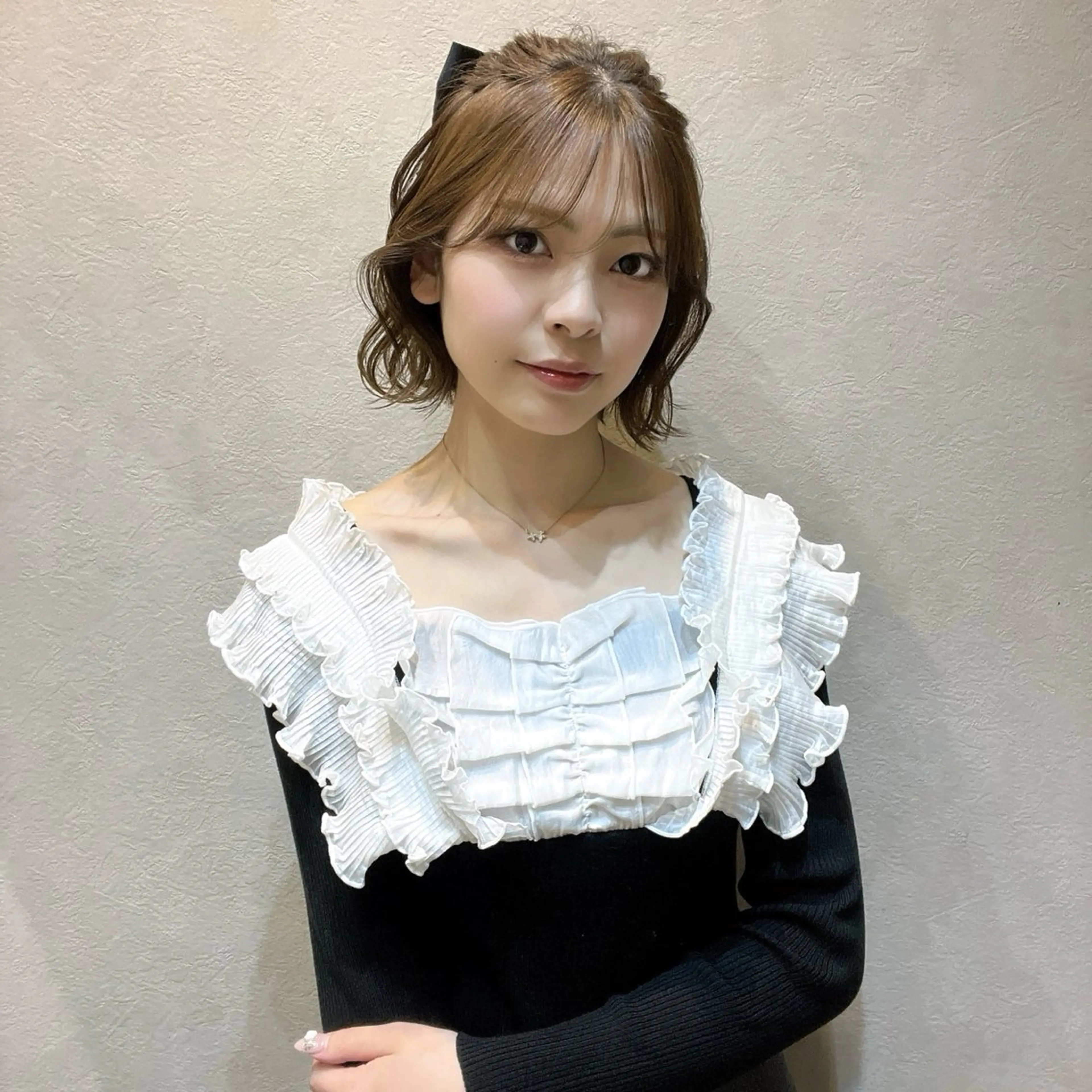 ミディアム 濱野 梨奈のヘアスタイル