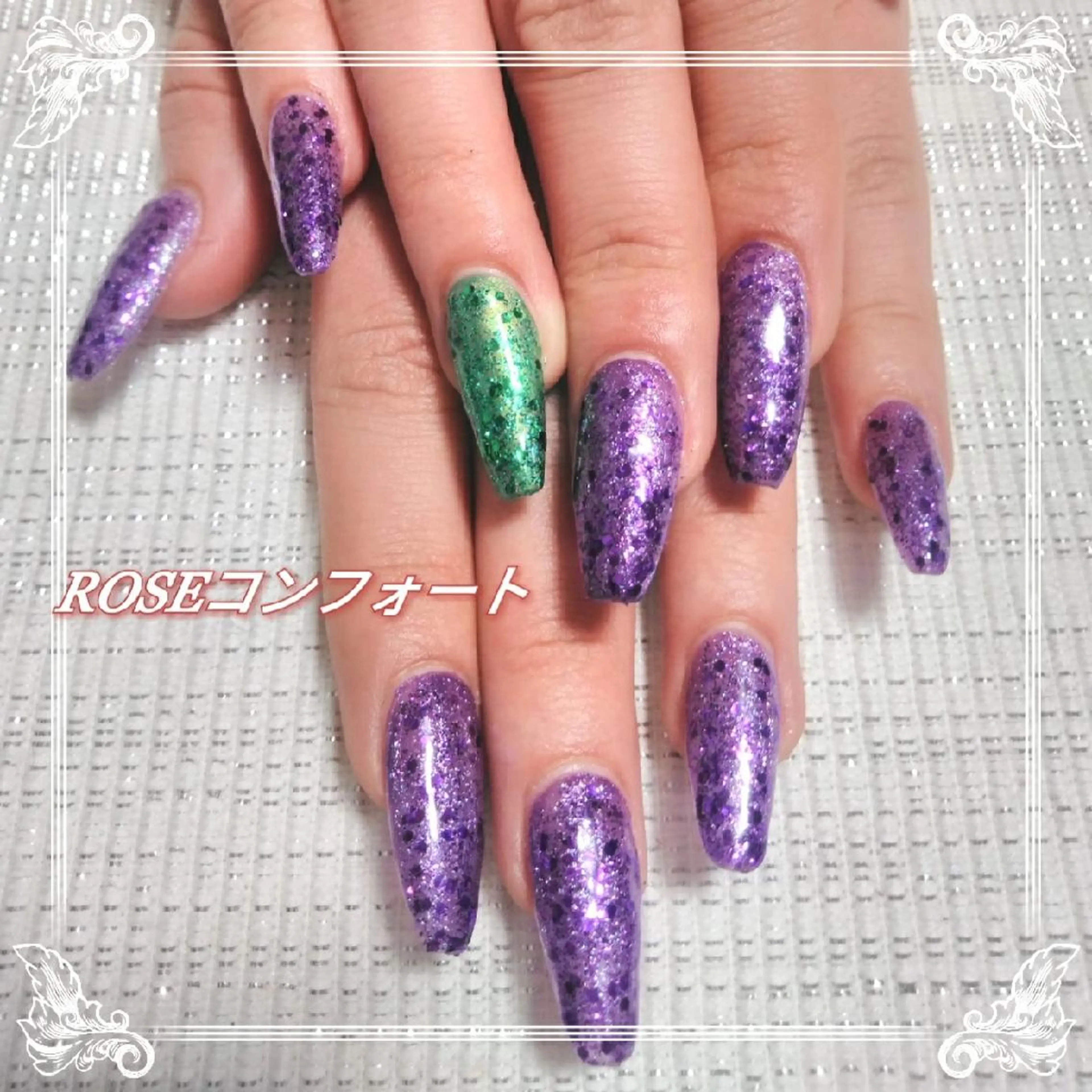 ネイル スカルプネイル ハンドネイル エステとネイル ローズコンフォートのネイルデザイン