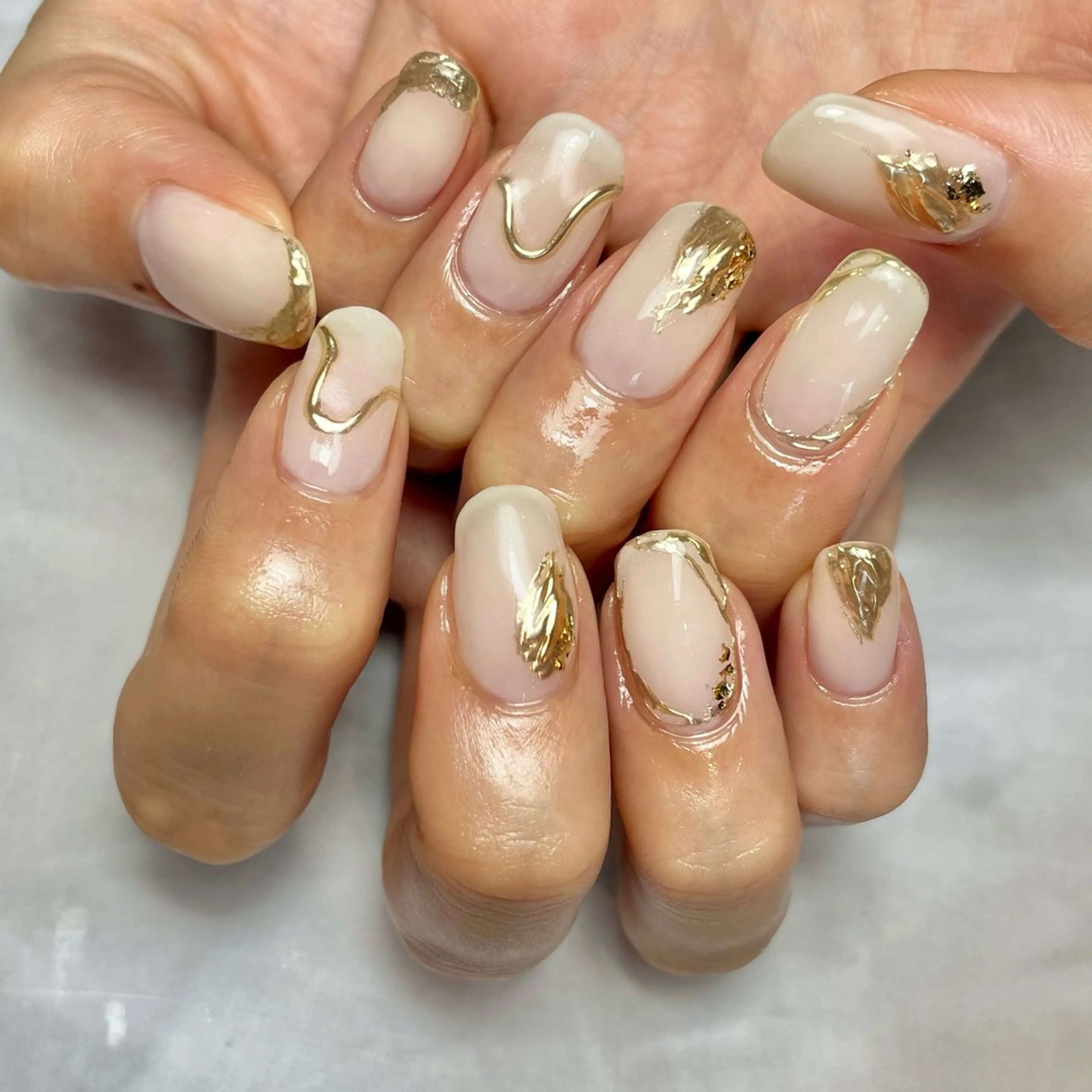 ネイル 持ち込み ニュアンスネイル Reflection marikoのネイルデザイン