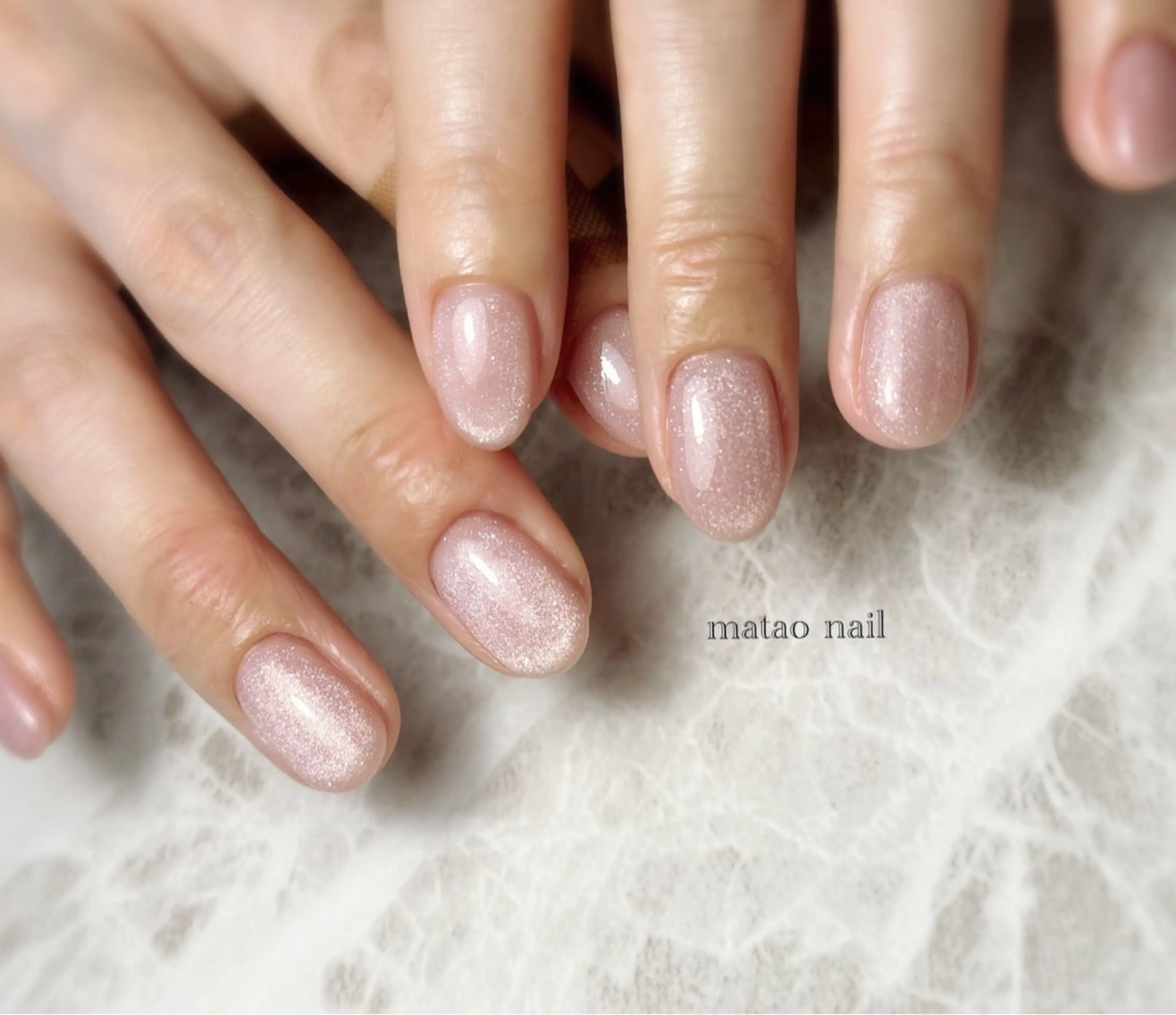 ネイル マグネットネイル ピンク シンプルネイル ハンドネイル matao nailのネイルデザイン