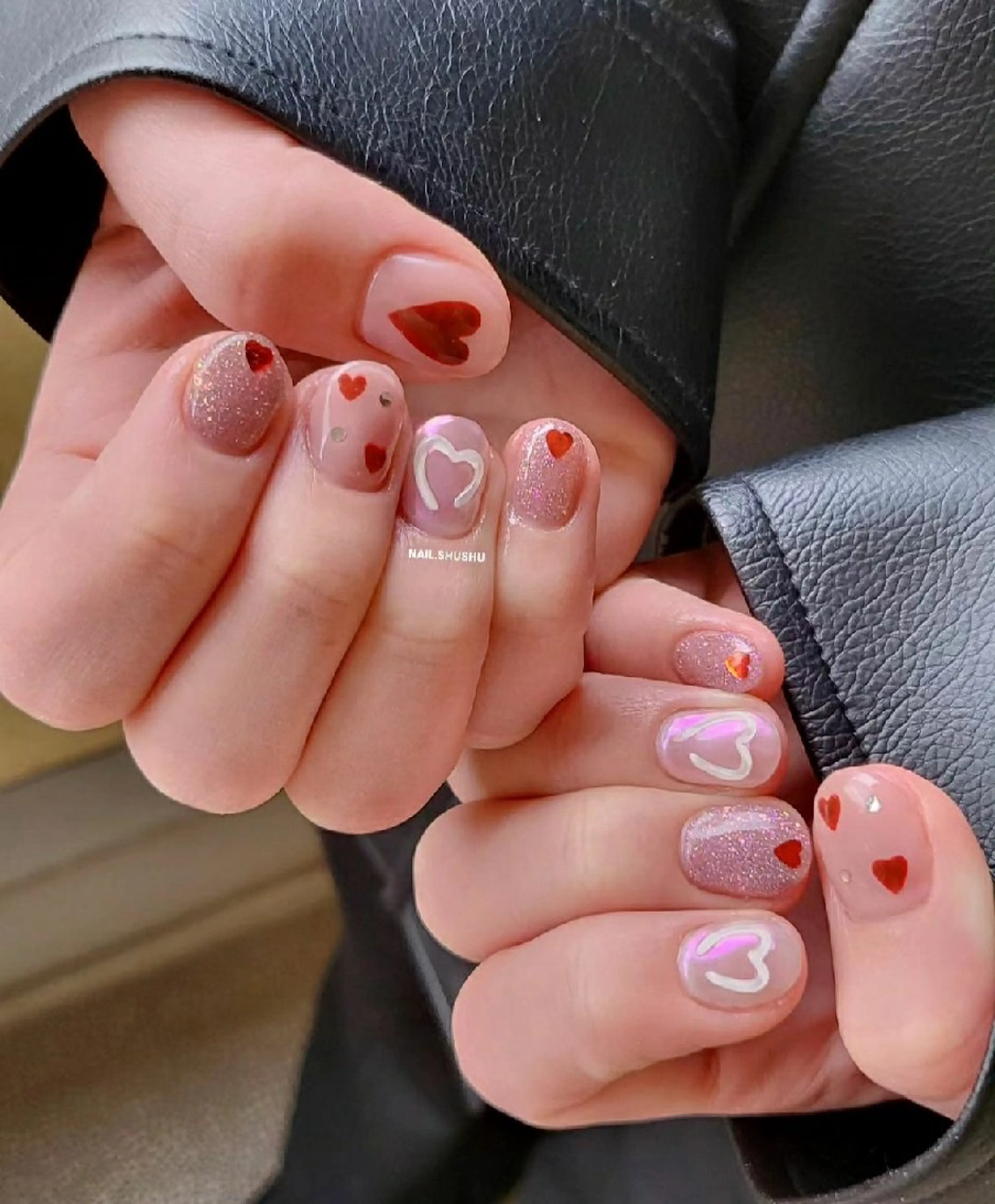 ネイル 持ち込み ニュアンスネイル ワンカラーネイル シンプルネイル 冬ネイル ハンドネイル 3dパーツ/流行り 👧shushu❤️のネイルデザイン