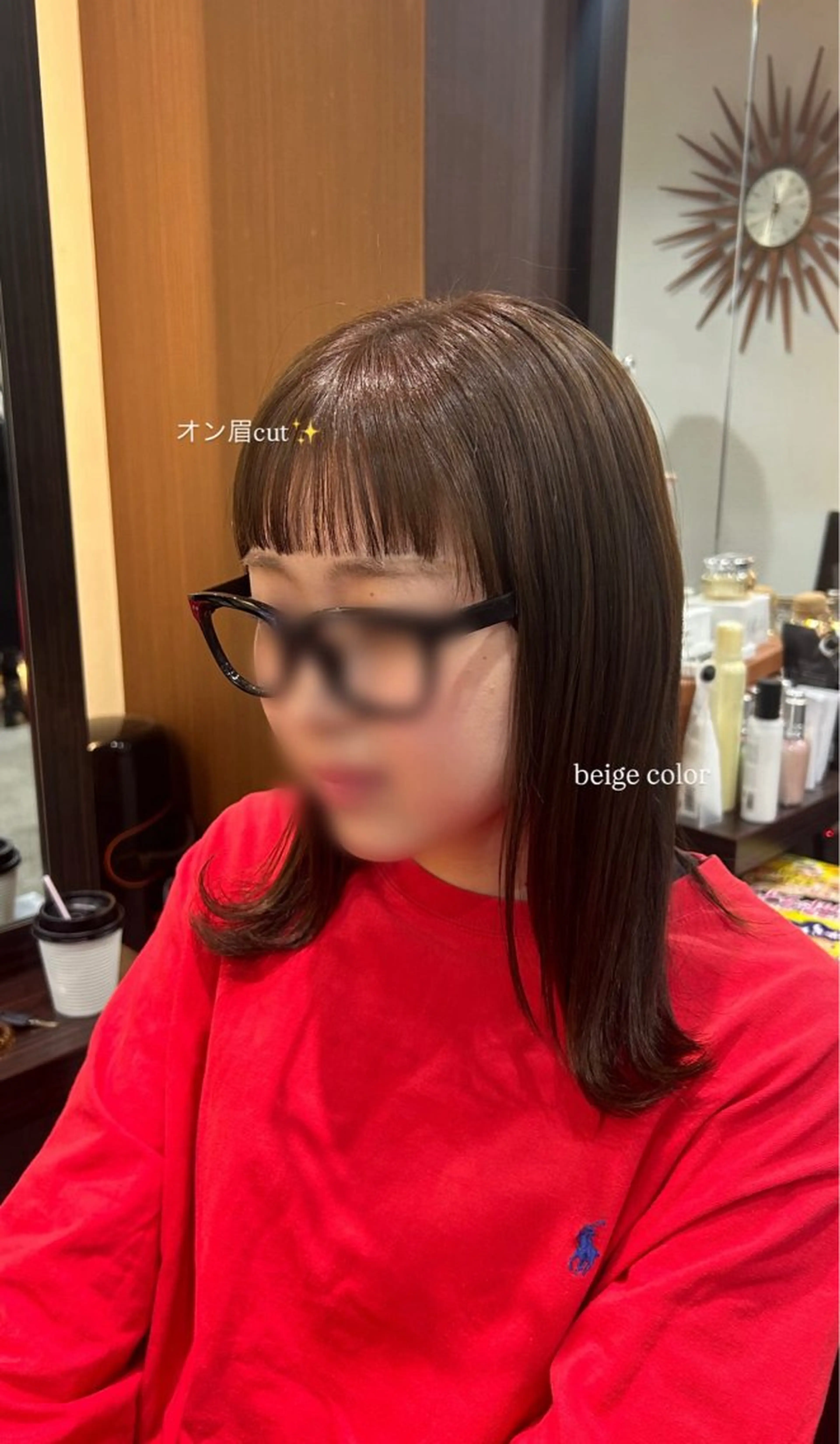 ミディアム カラー オン眉 ヘアカラー 坂本奈都美 🎀のヘアスタイル