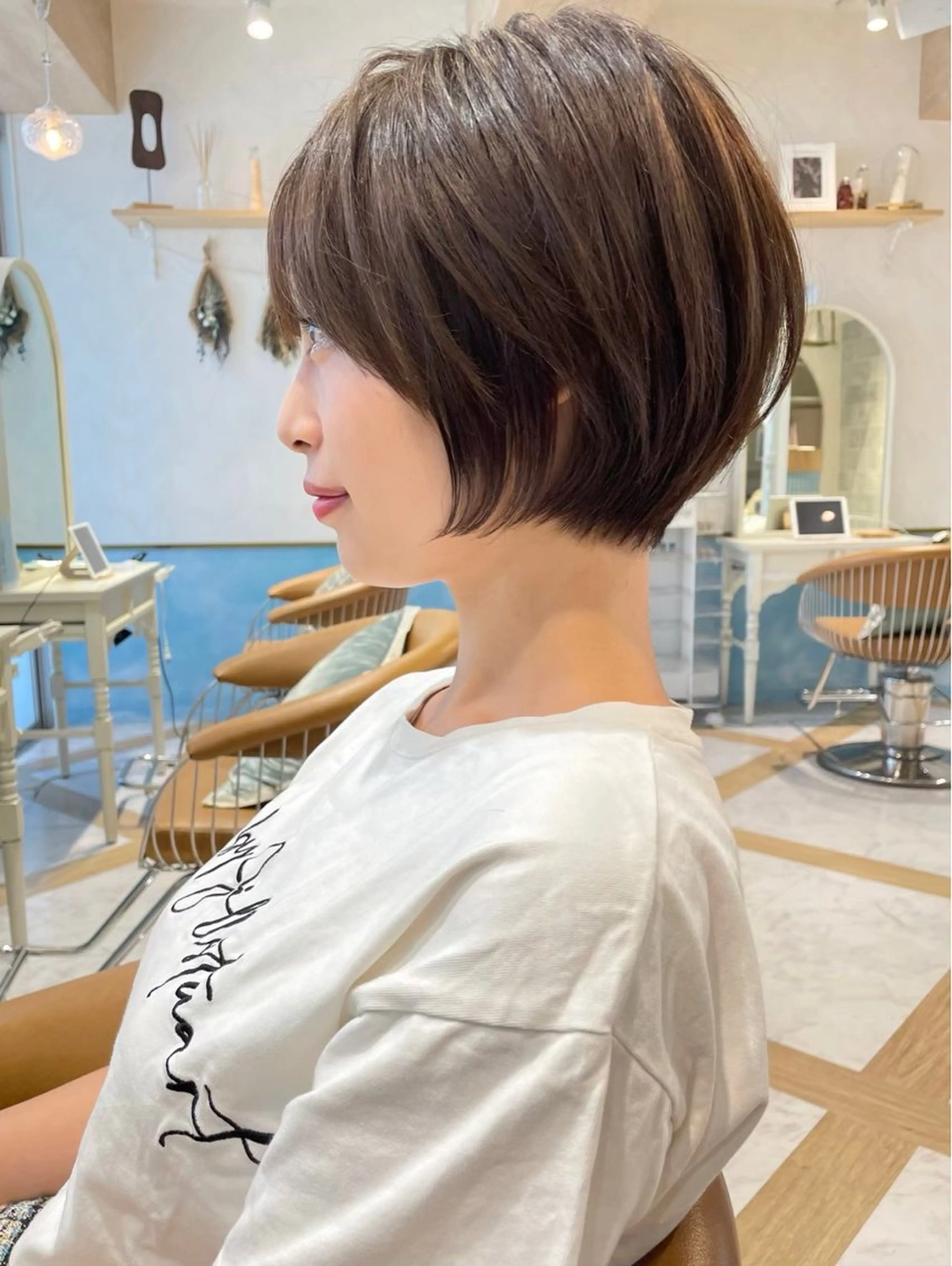 ショート ショートヘア 縮毛矯正 👑白髪ケア👑 ウメダナオヤのヘアスタイル