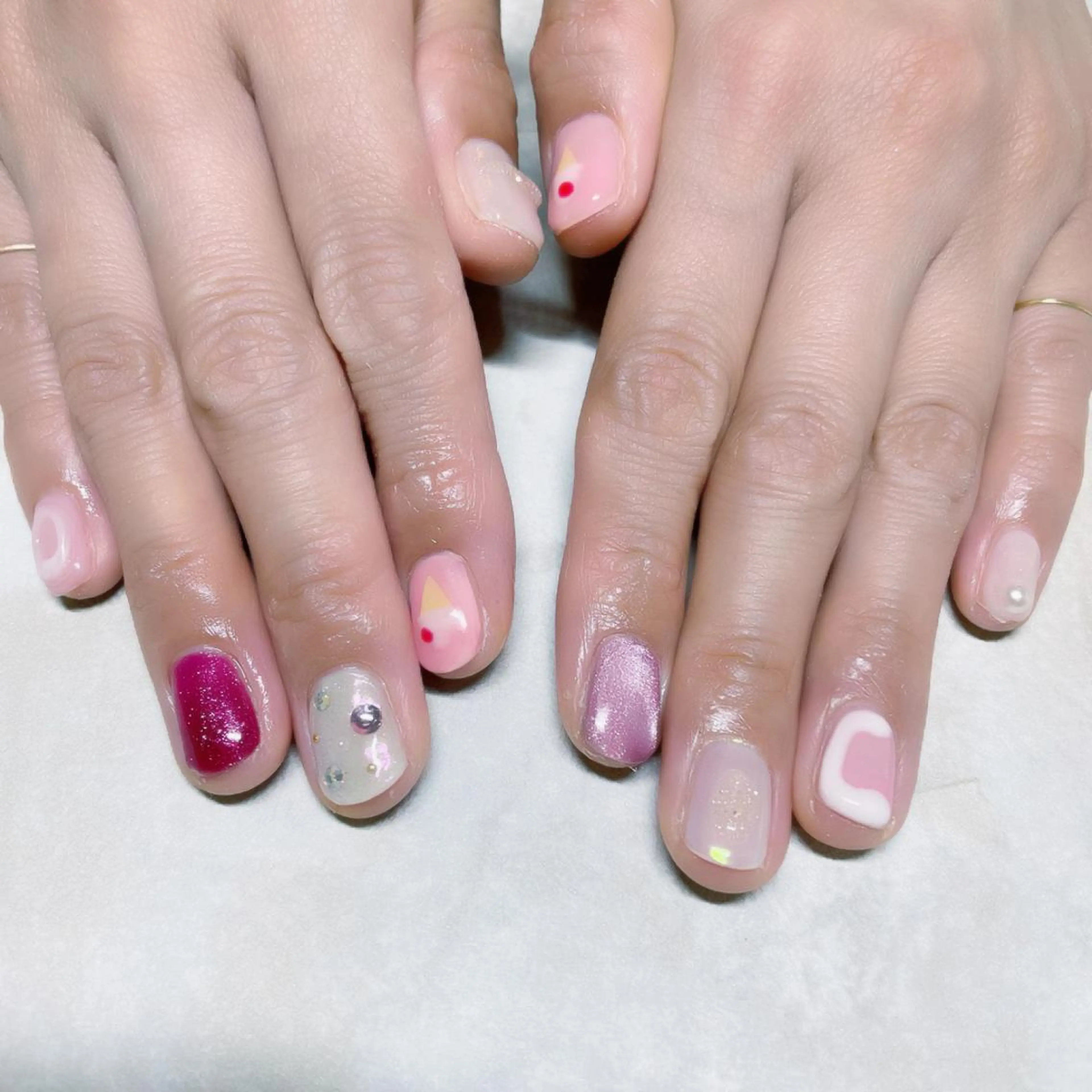 ネイル 持ち込み ニュアンスネイル ハンドネイル ricco risaiaのネイルデザイン