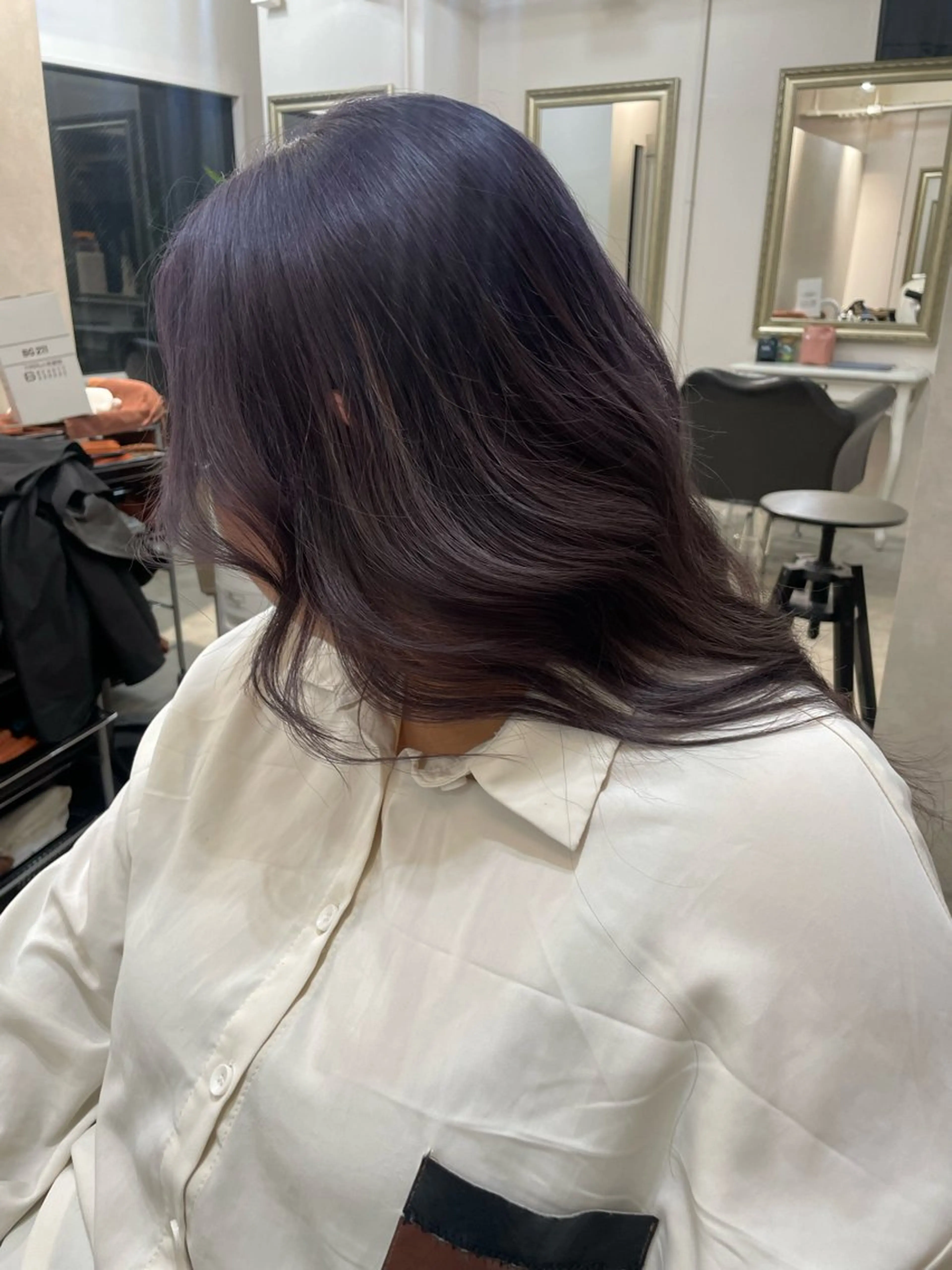 ロング カラー パープルカラー 白髪ぼかし 👒堀江・ヨンスクのヘアスタイル