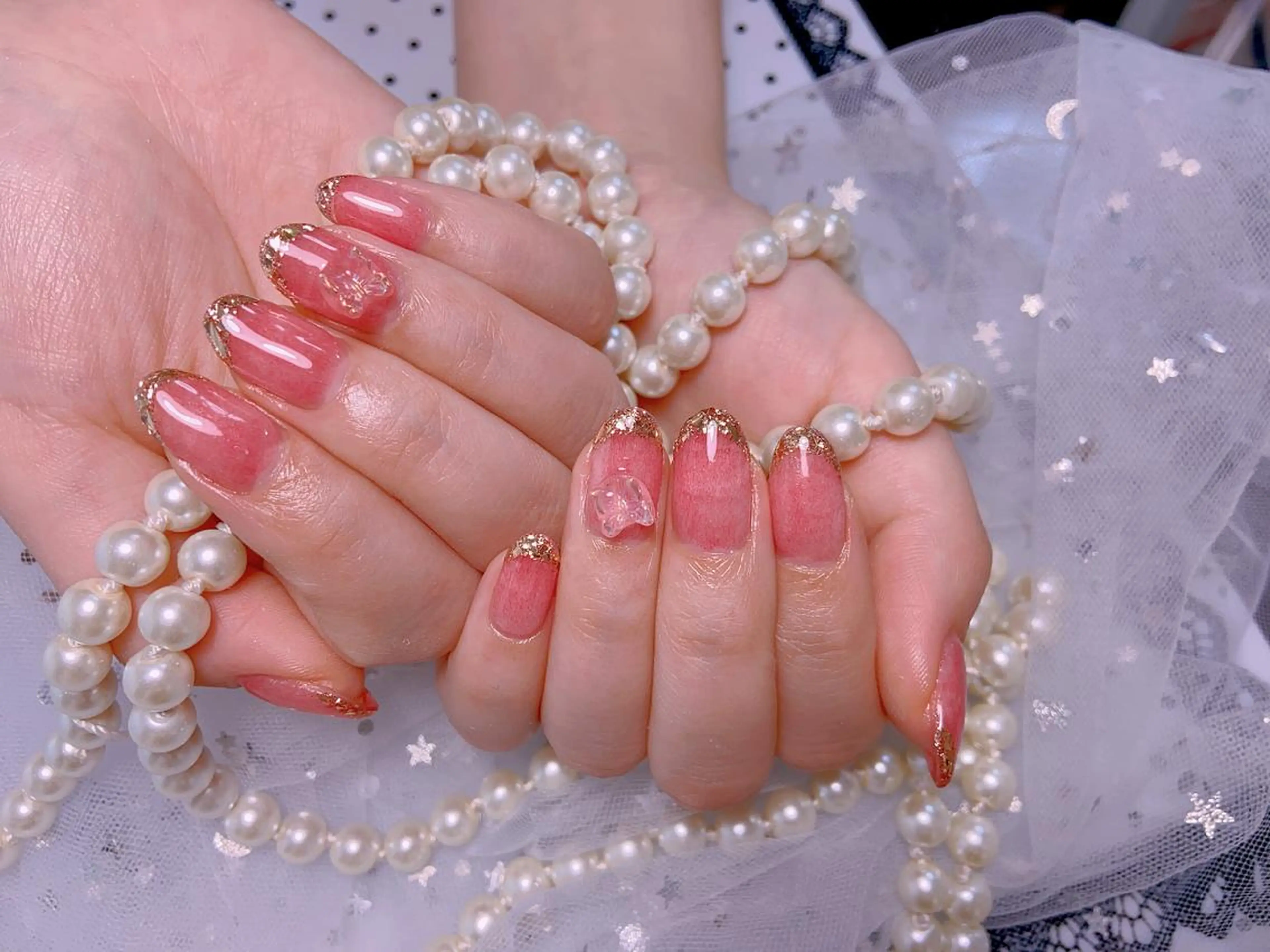 ネイル オーロラネイル チークネイル 長さ出し フレンチネイル ジェルネイル MUSES  NAIL  SALON所属・MUSES ネイルのネイルデザイン