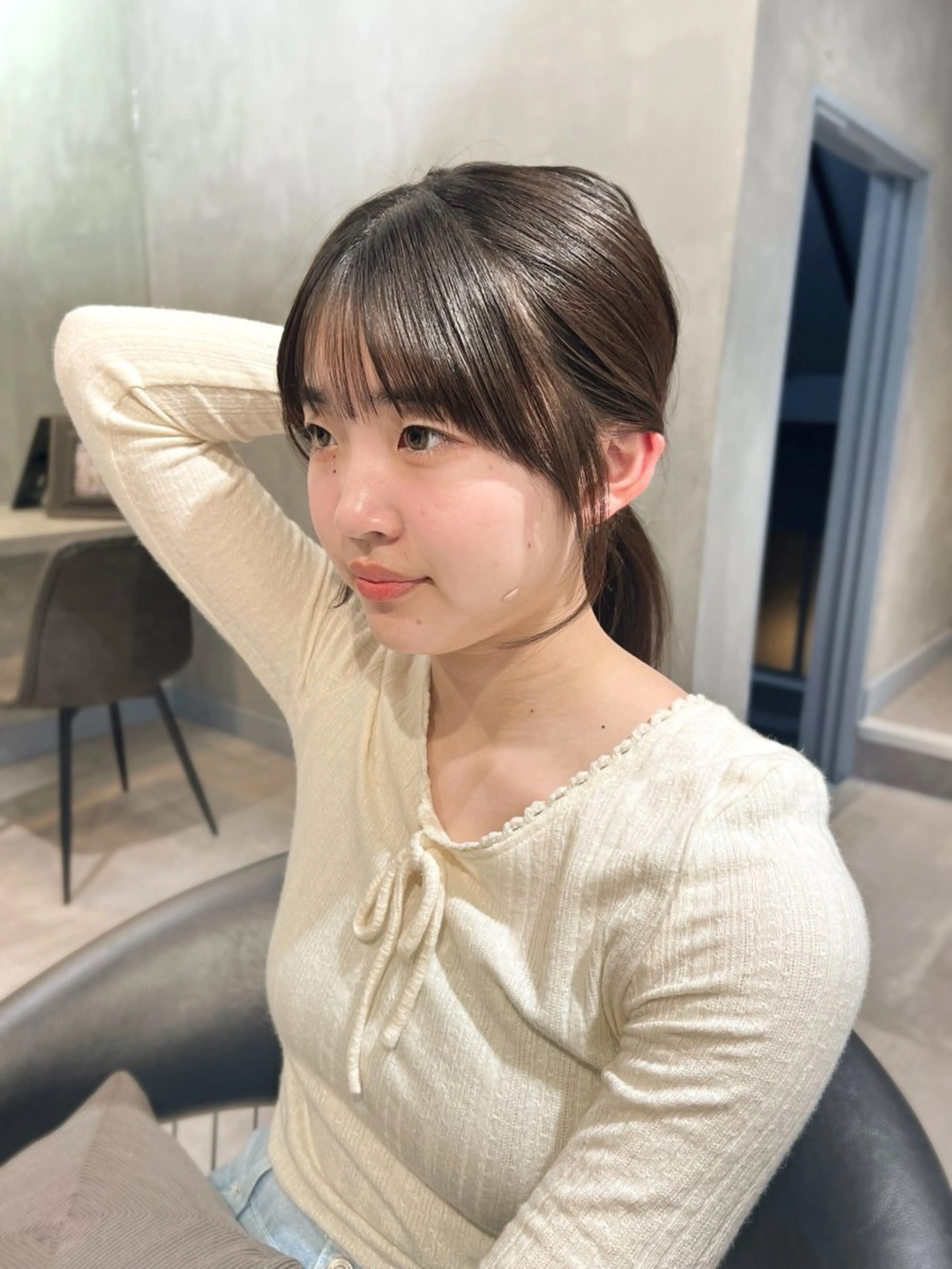 前髪顔周り縮毛矯正＋似合わせカット＋内部補修トリートメント🫧#韓国の写真