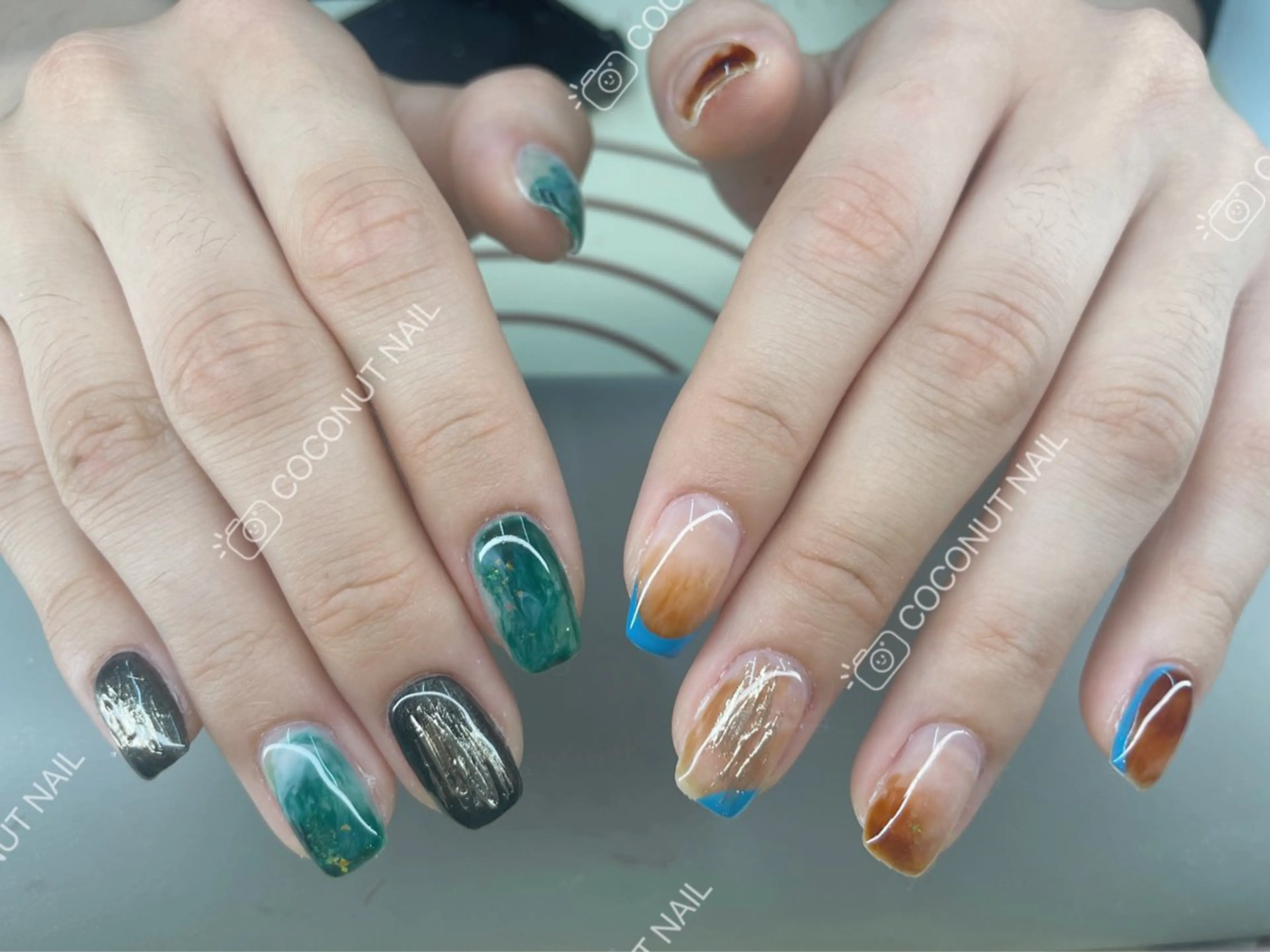 ネイル メンズネイル ハンドネイル 神田 ココナッツのネイルデザイン