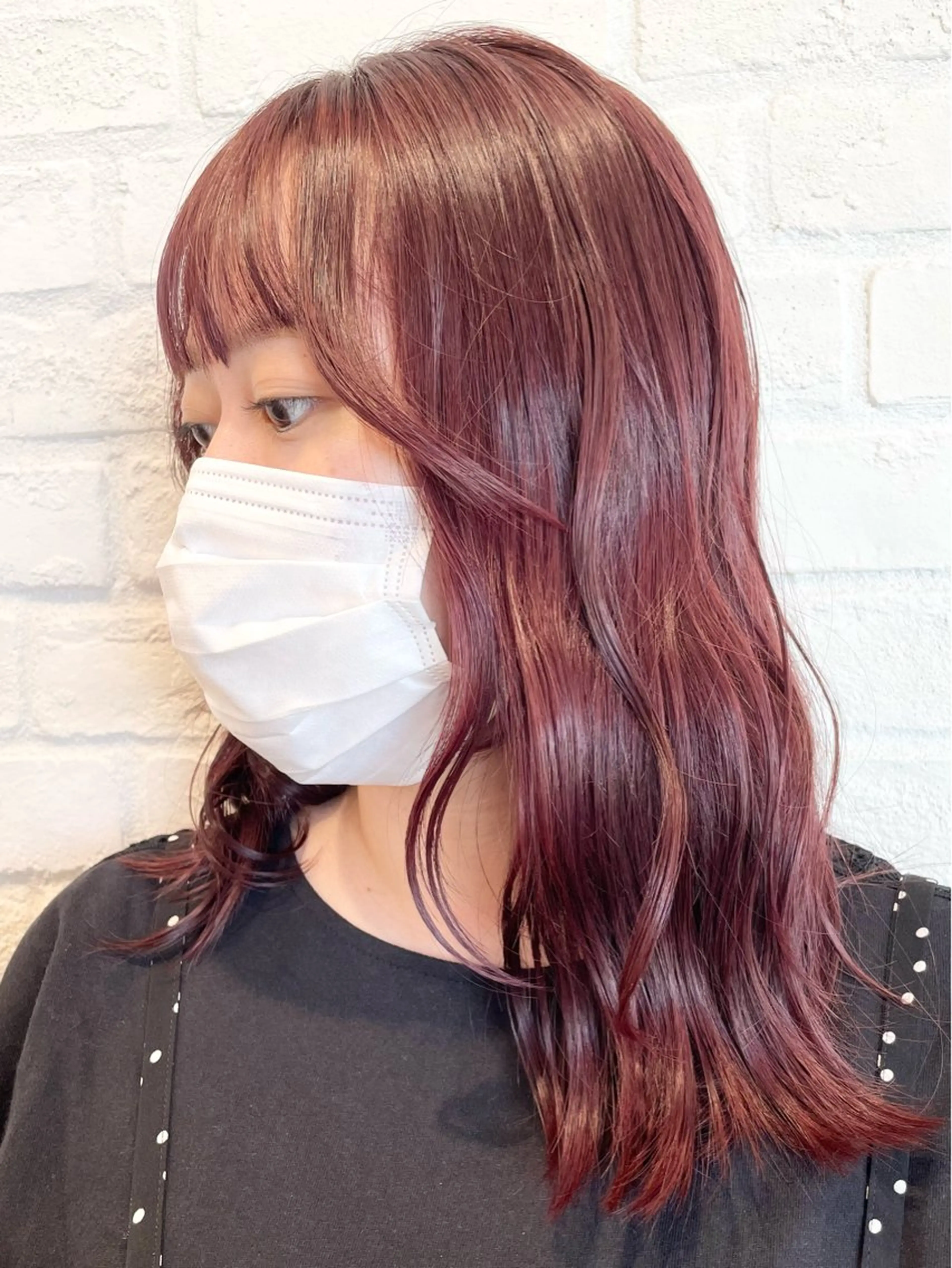 セミロング くびれヘア 顔周りカット レイヤーカット カット 松田 /骨格矯正カットのヘアスタイル