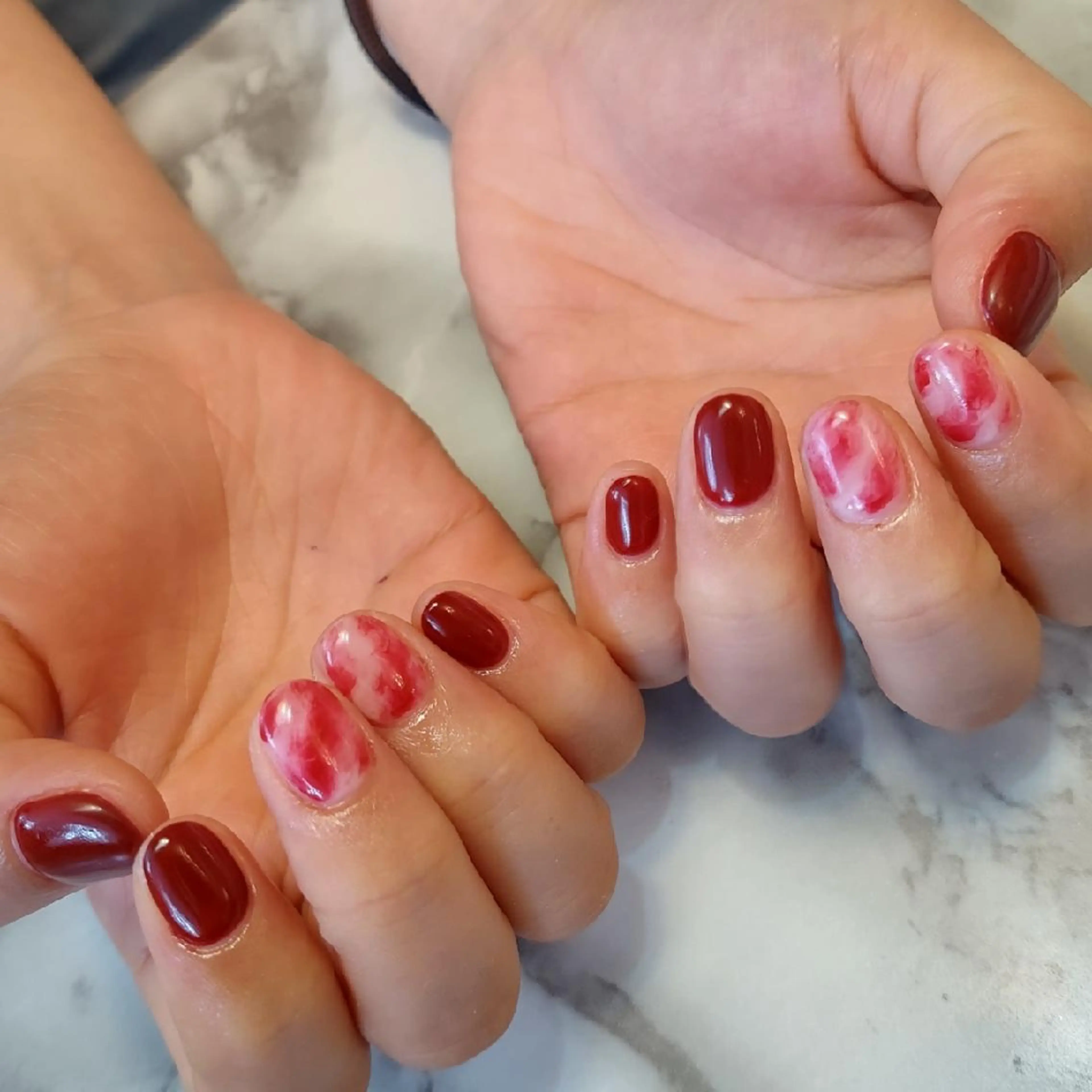 ネイル 大理石ネイル(マーブル) ジェヌインネイル 河内のネイルデザイン