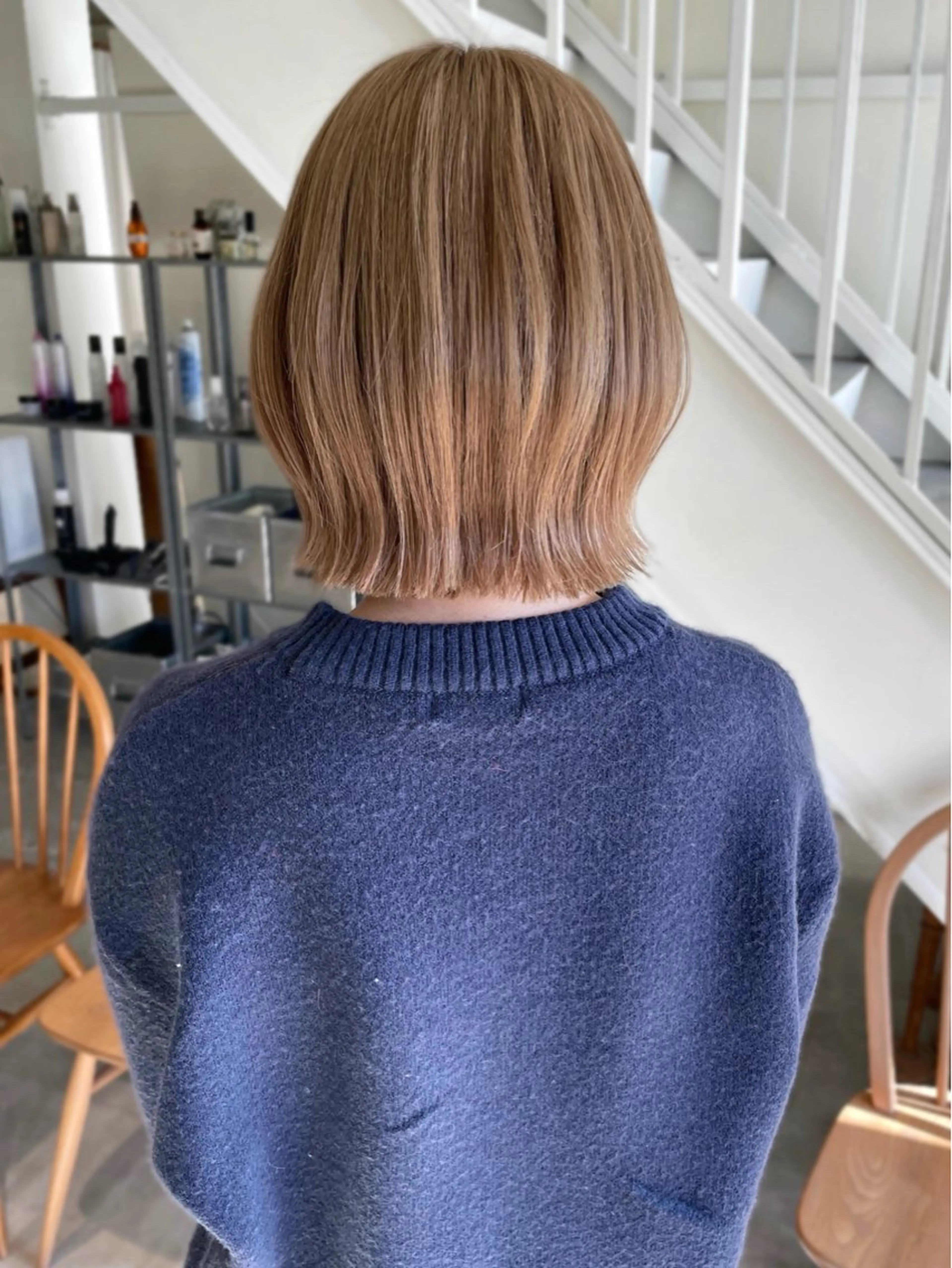 ミディアム カラー カット ヘアカラー 林 千聖のヘアスタイル