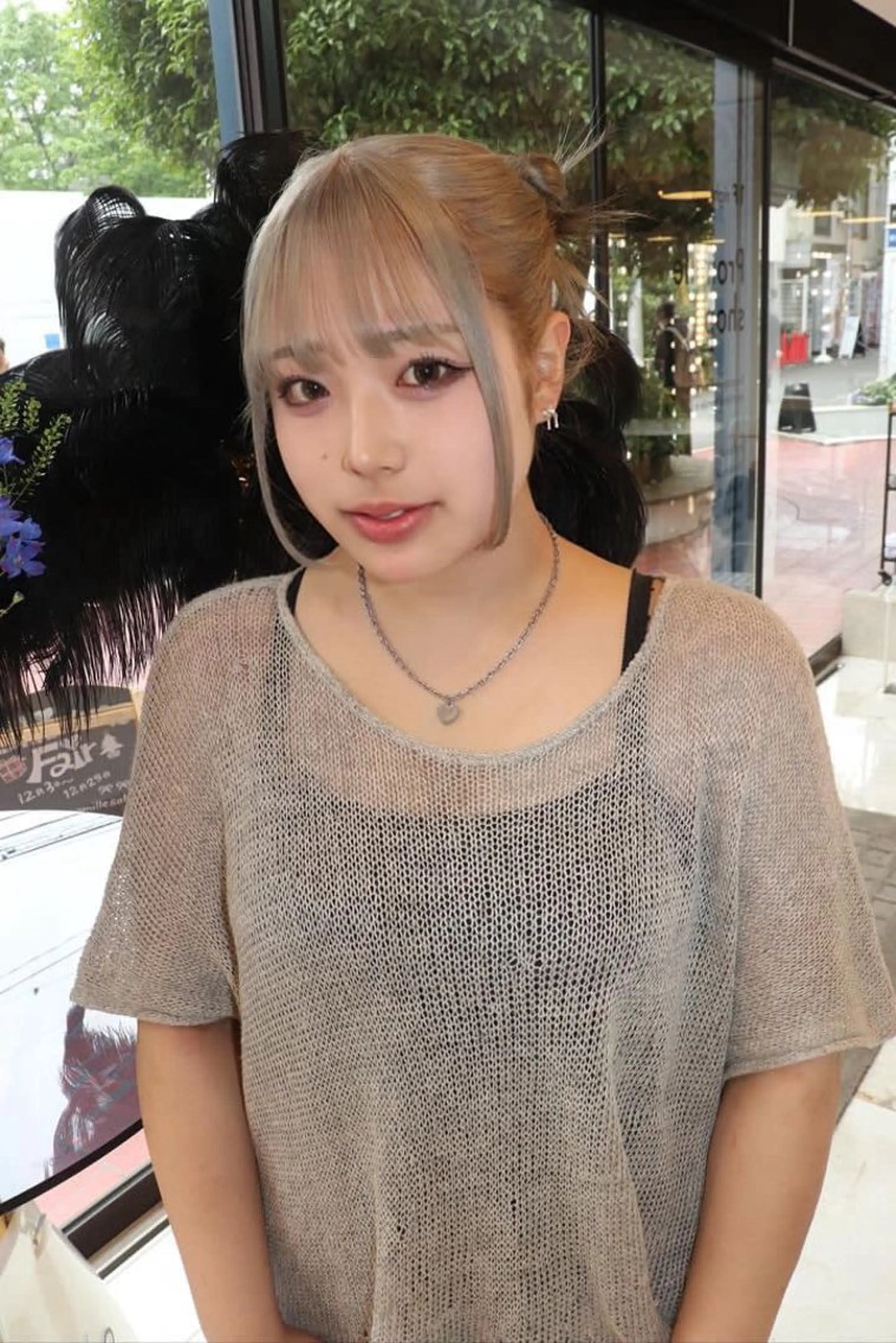 セミロング カラー ヘアアレンジ ヘアカラー @kyoniyy KYONIのヘアスタイル