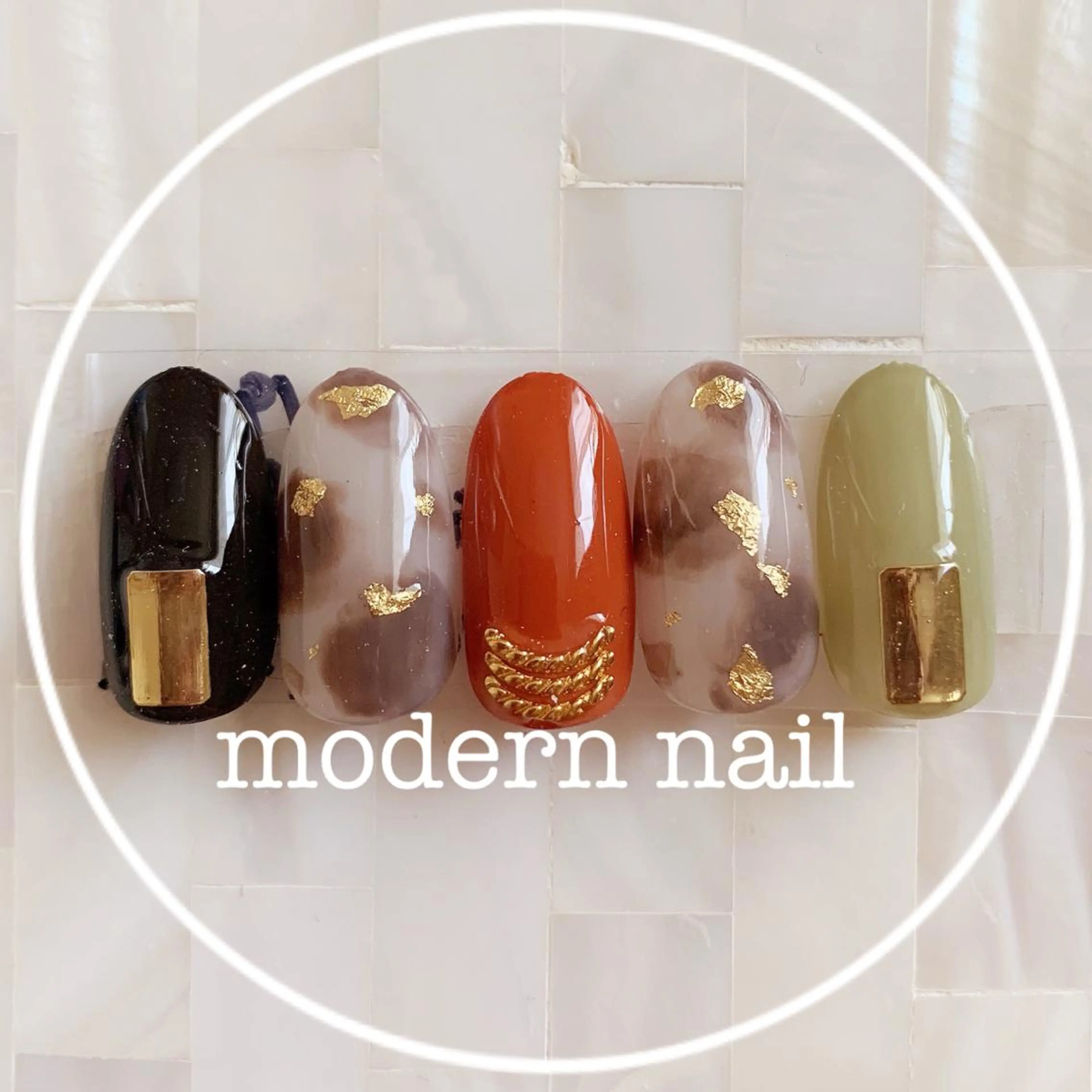 ネイル べっ甲ネイル ハンドネイル 小川 玲奈のネイルデザイン